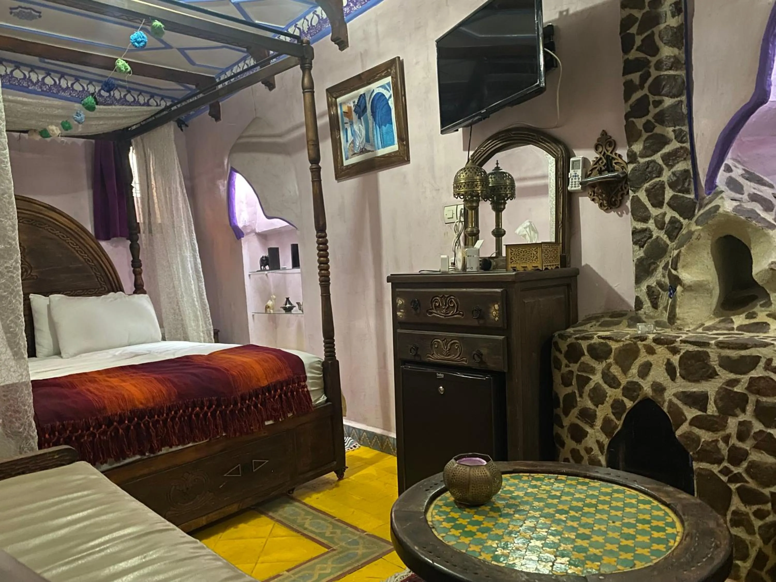 Bed in Riad Azurite