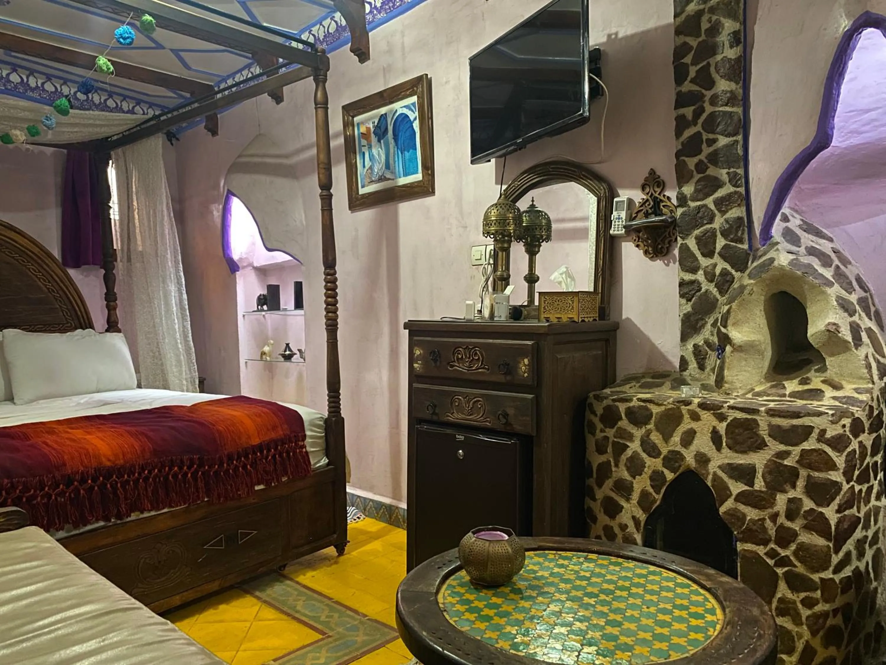 Bed in Riad Azurite
