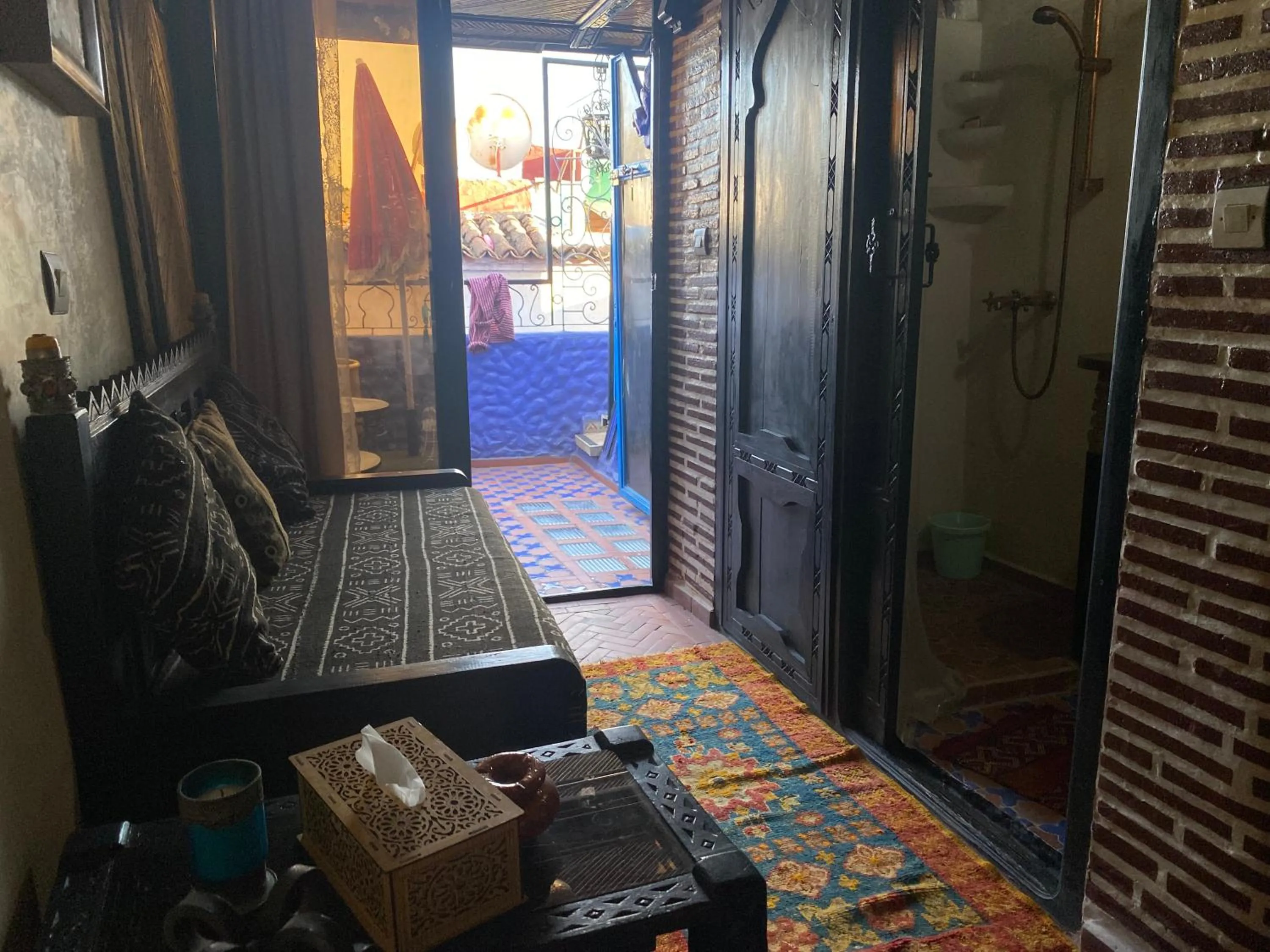 Seating area in Riad Azurite