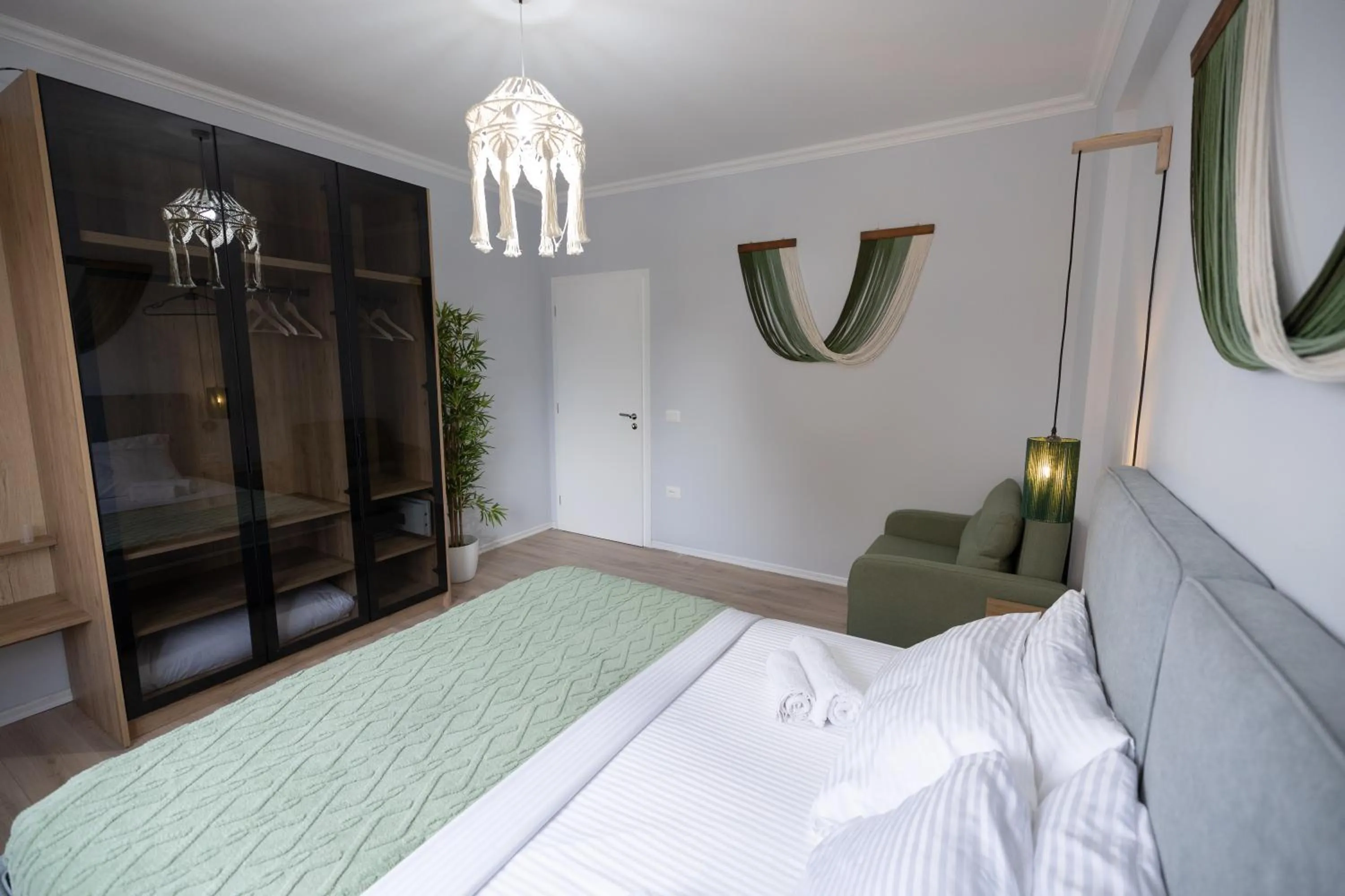 Bed in Boho Central Apartment