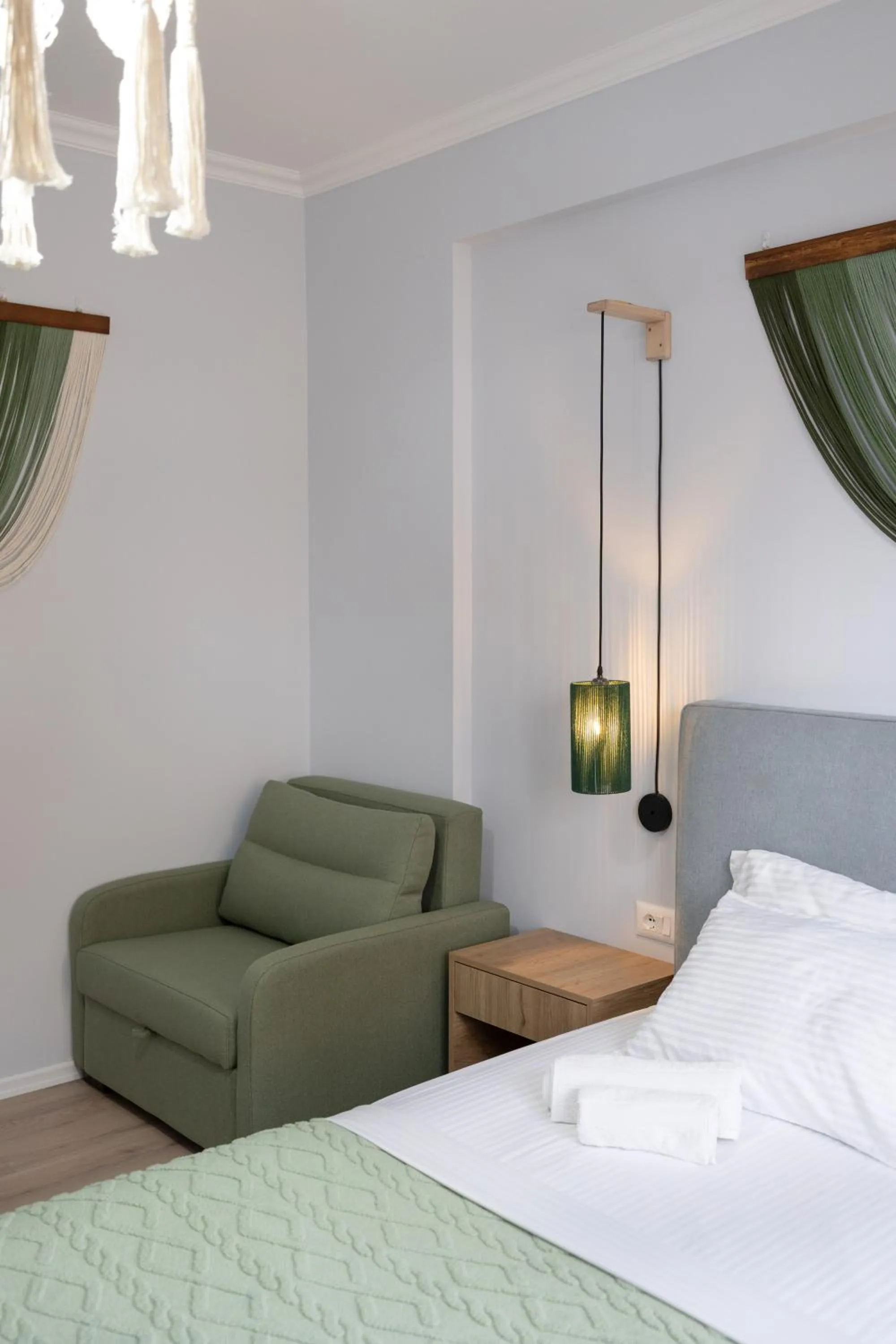 Bedroom, Bed in Boho Central Apartment