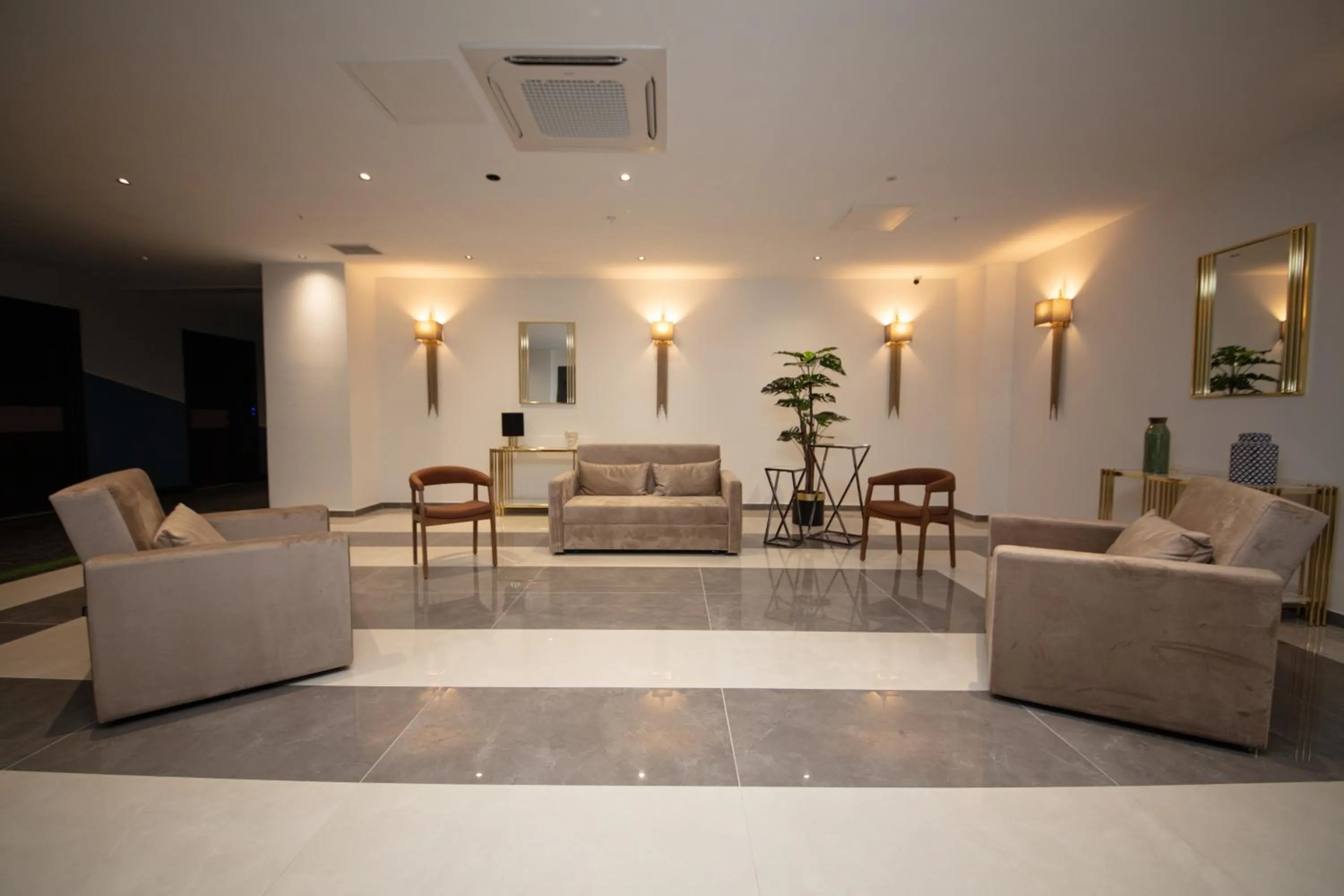 Seating area in V Center Hotel