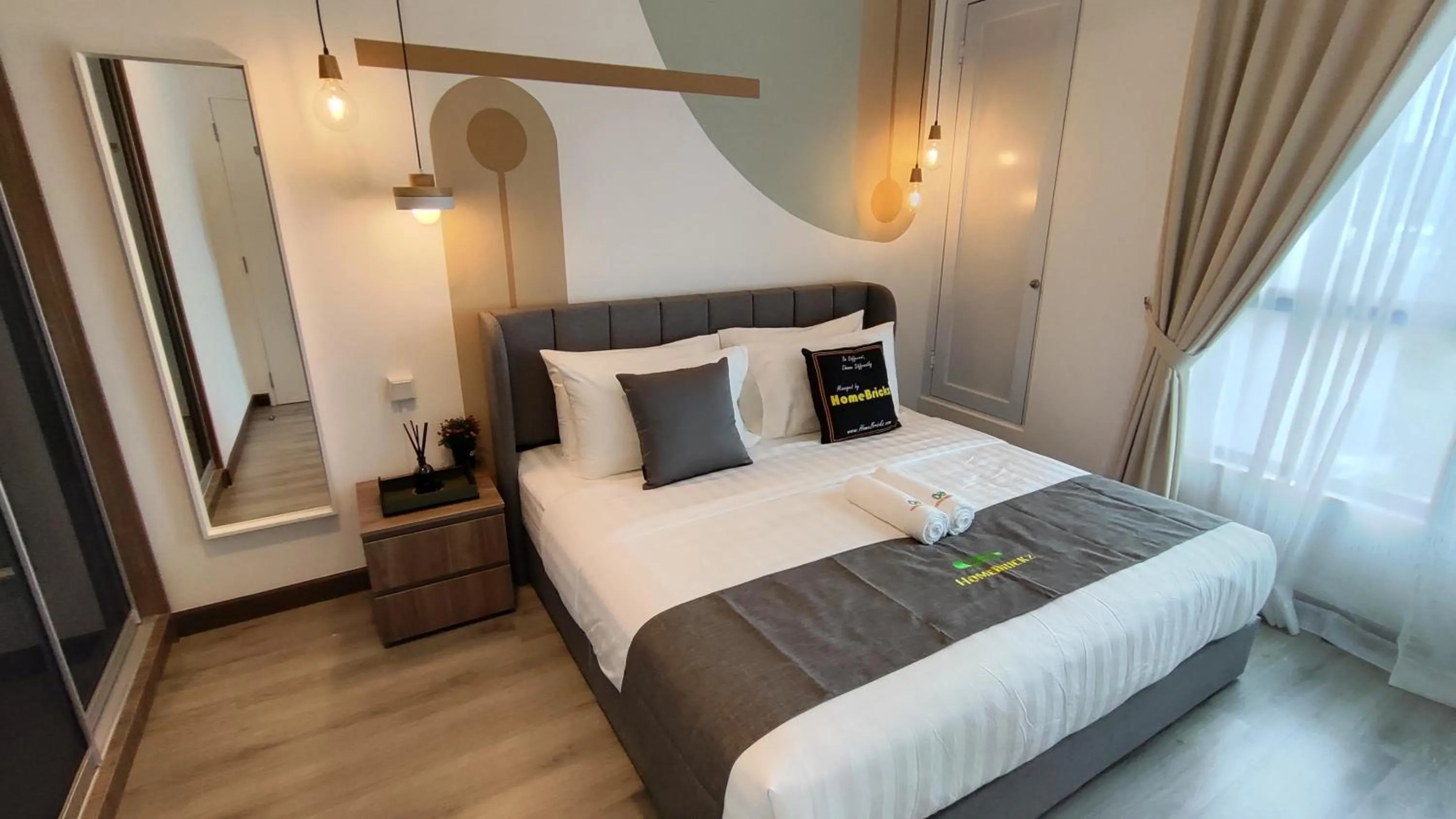 Bedroom, Bed in Cubic Botanical Suites Bangsar South by HomeBrickz