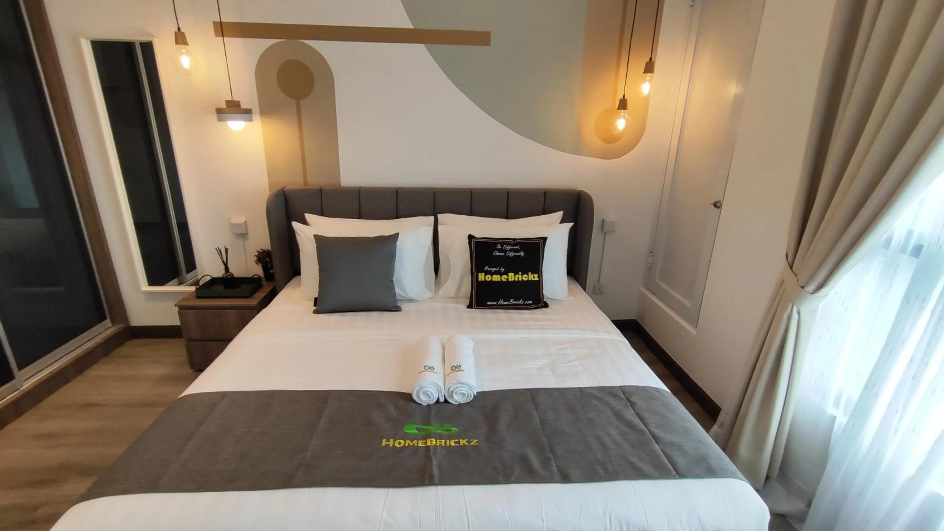 Bedroom, Bed in Cubic Botanical Suites Bangsar South by HomeBrickz