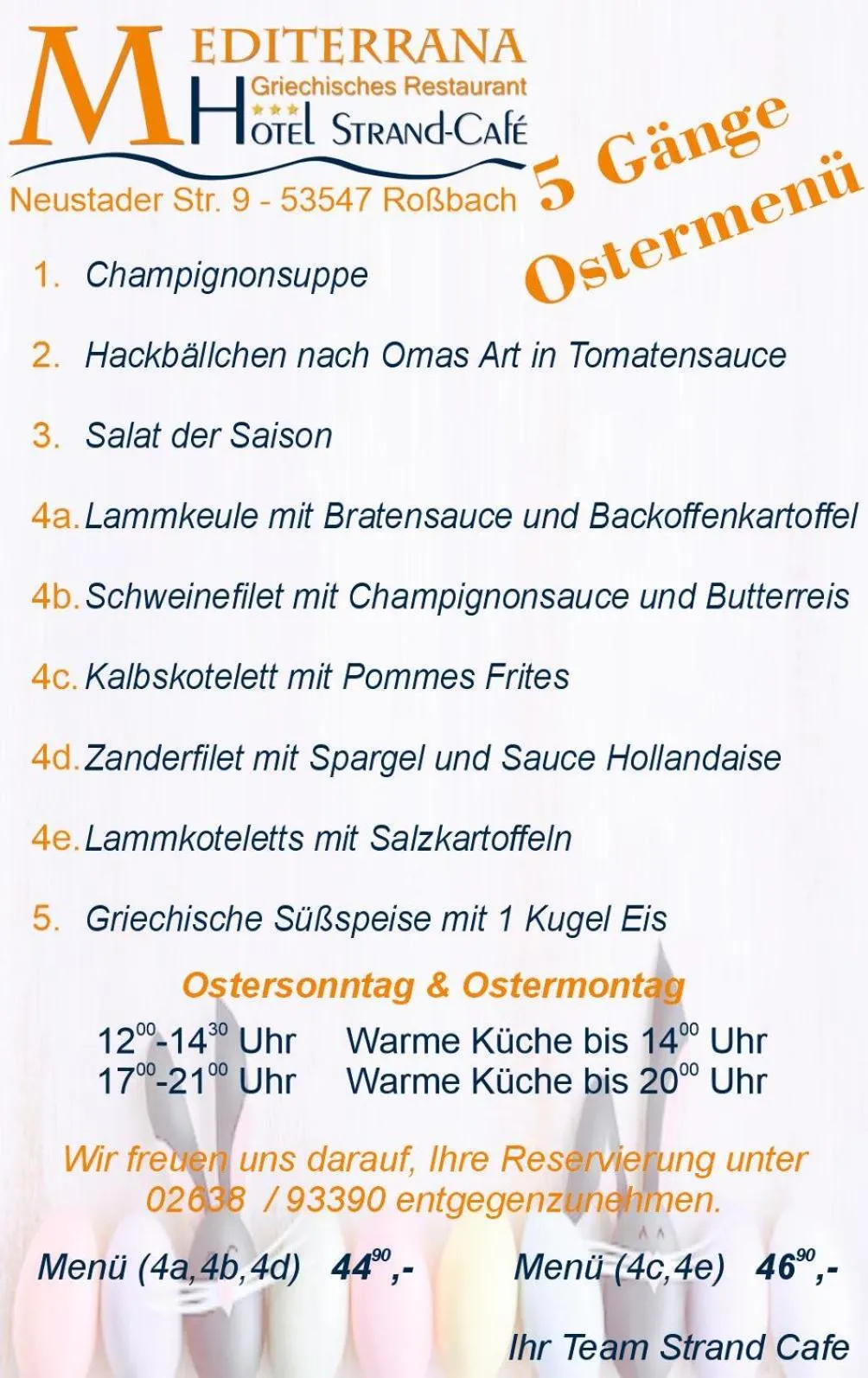 Text overlay in Hotel Strand-Café