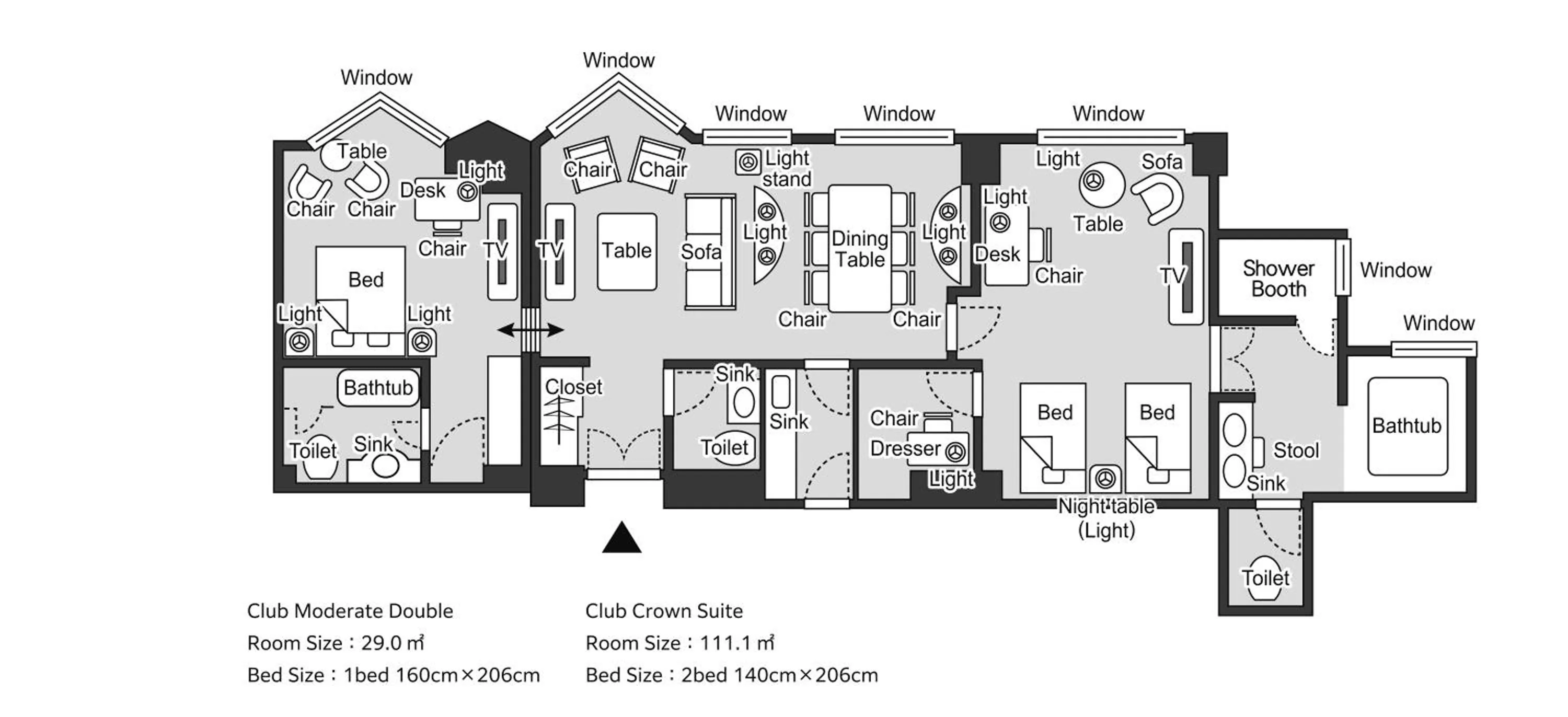 Floor plan in Hotel Hankyu International