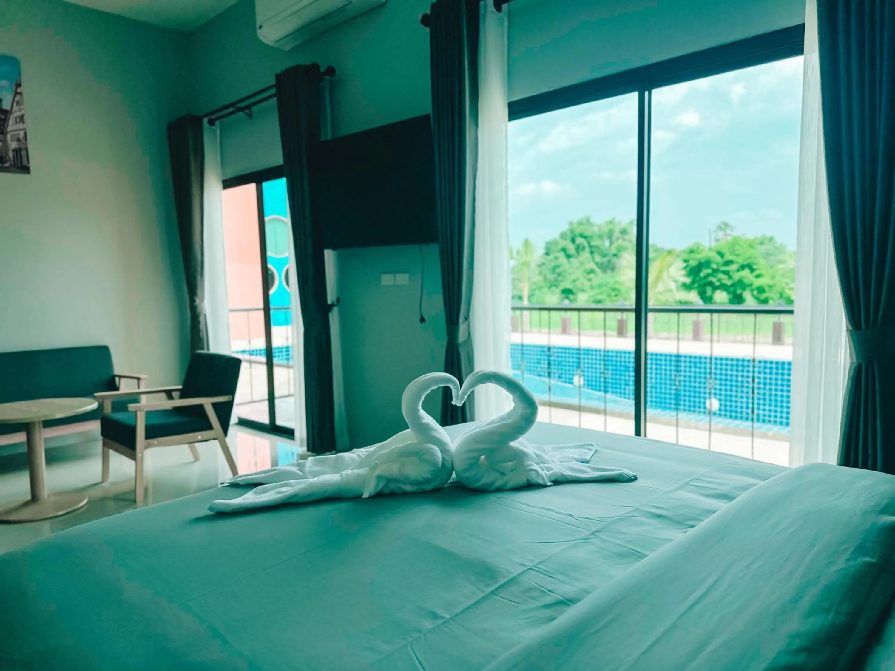 Bed in Tuscany Hotel Buriram