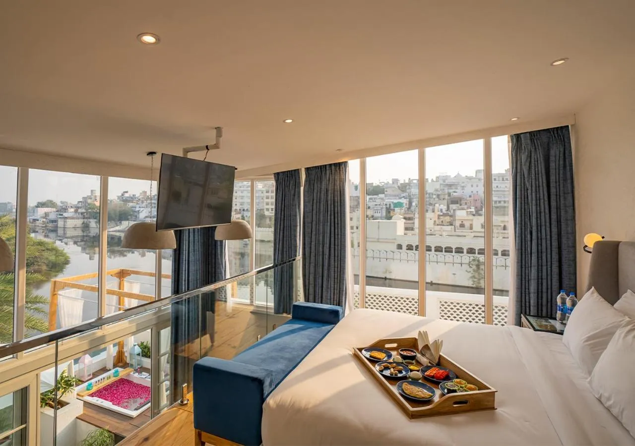 View (from property/room), Bed in Moustache Udaipur Verandah