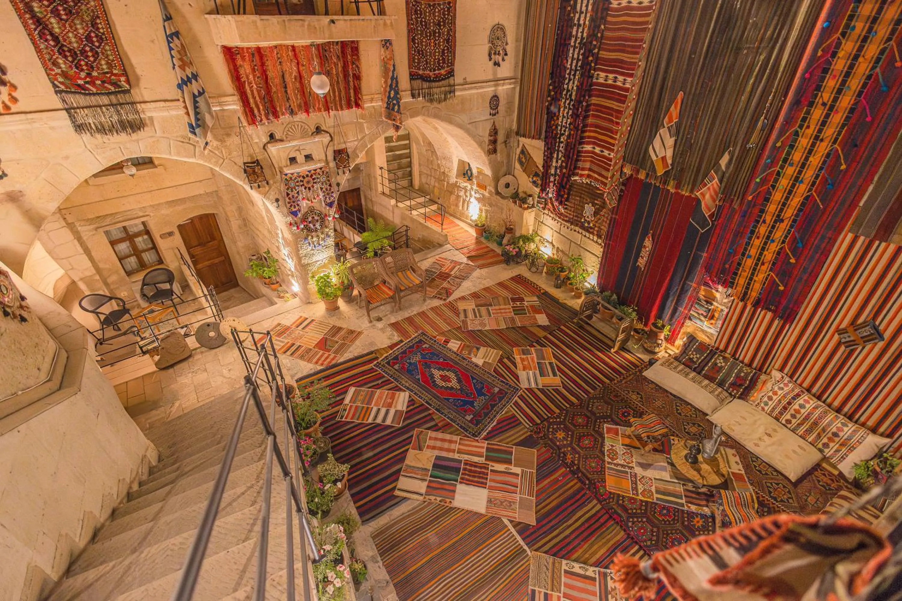 Inner courtyard view in Osmanbey Cave House
