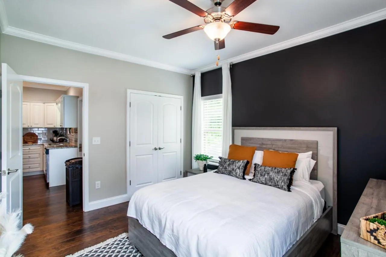 Bed in Elegant End Condo Fireplace Community Amenities