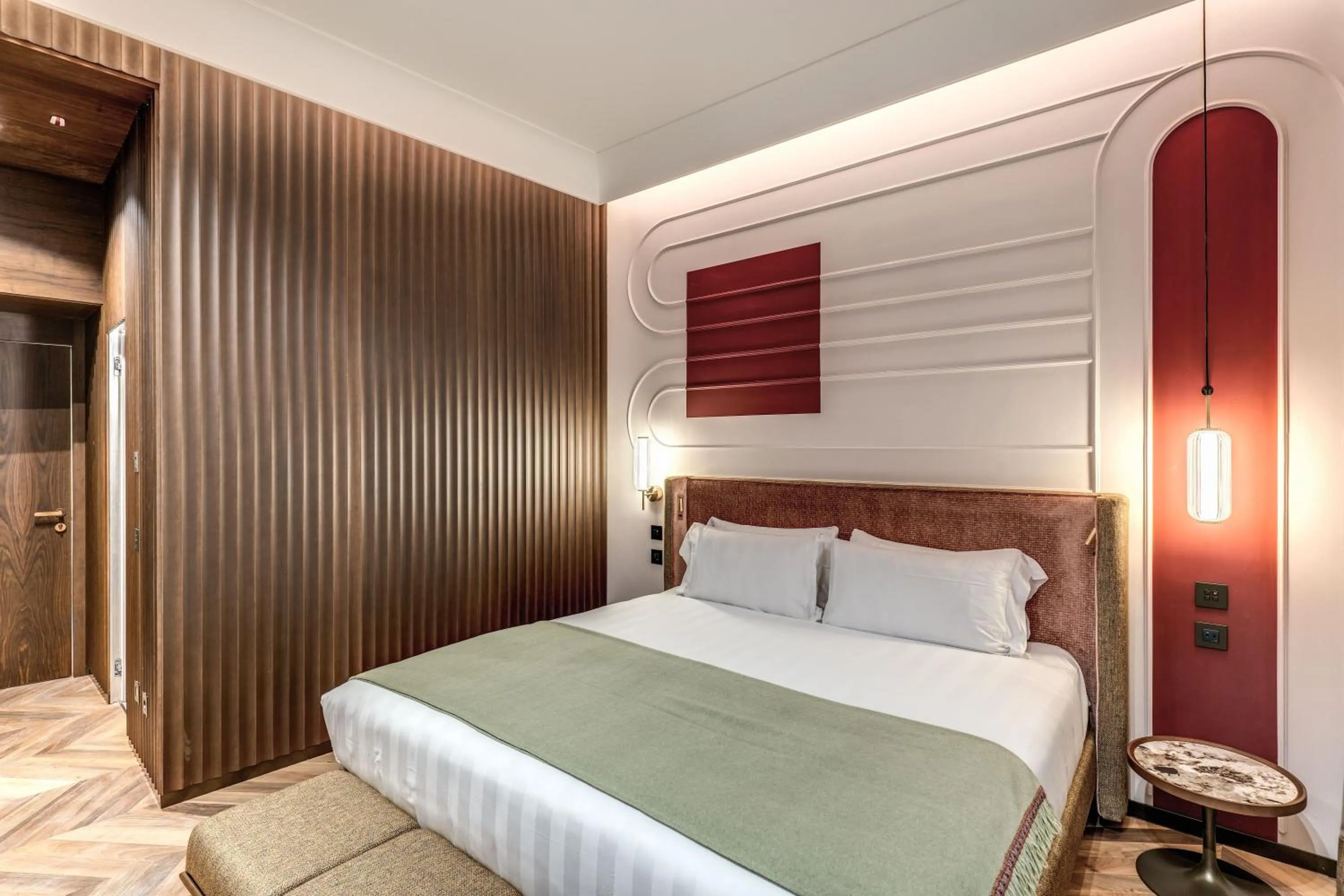 Bedroom, Bed in THE STEPS Hotel - by Eitch Collection