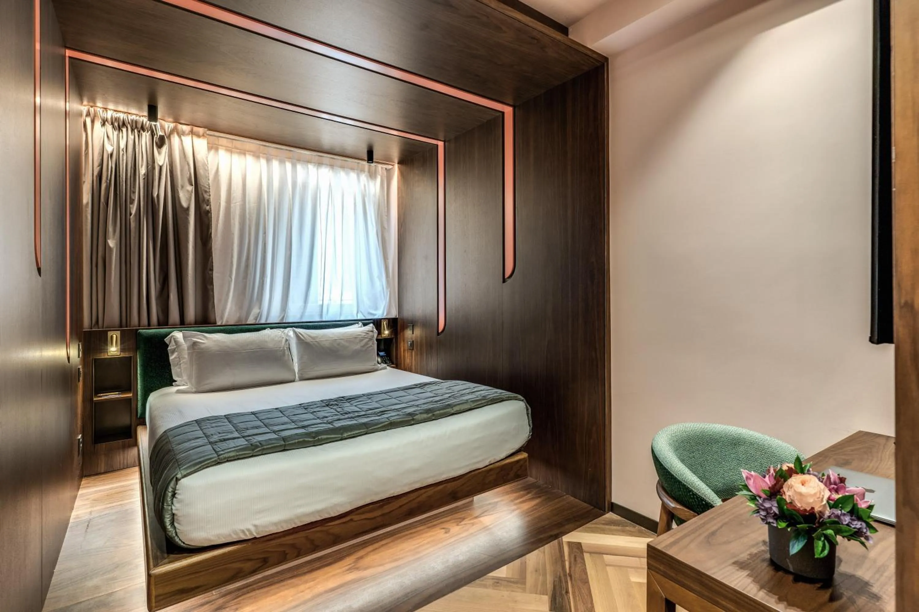 Bedroom, Bed in THE STEPS Hotel - by Eitch Collection