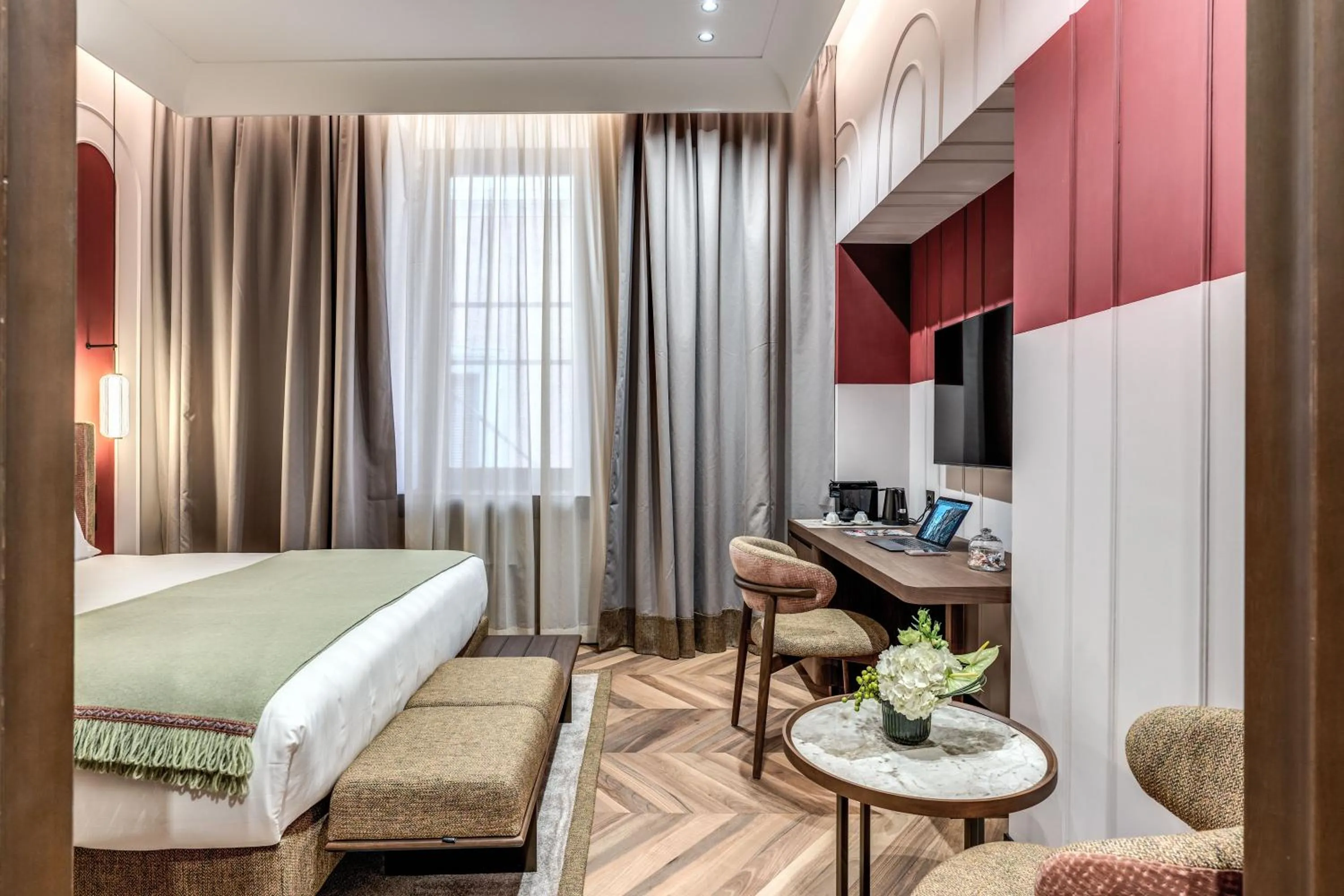 Bedroom, Bed in THE STEPS Hotel - by Eitch Collection