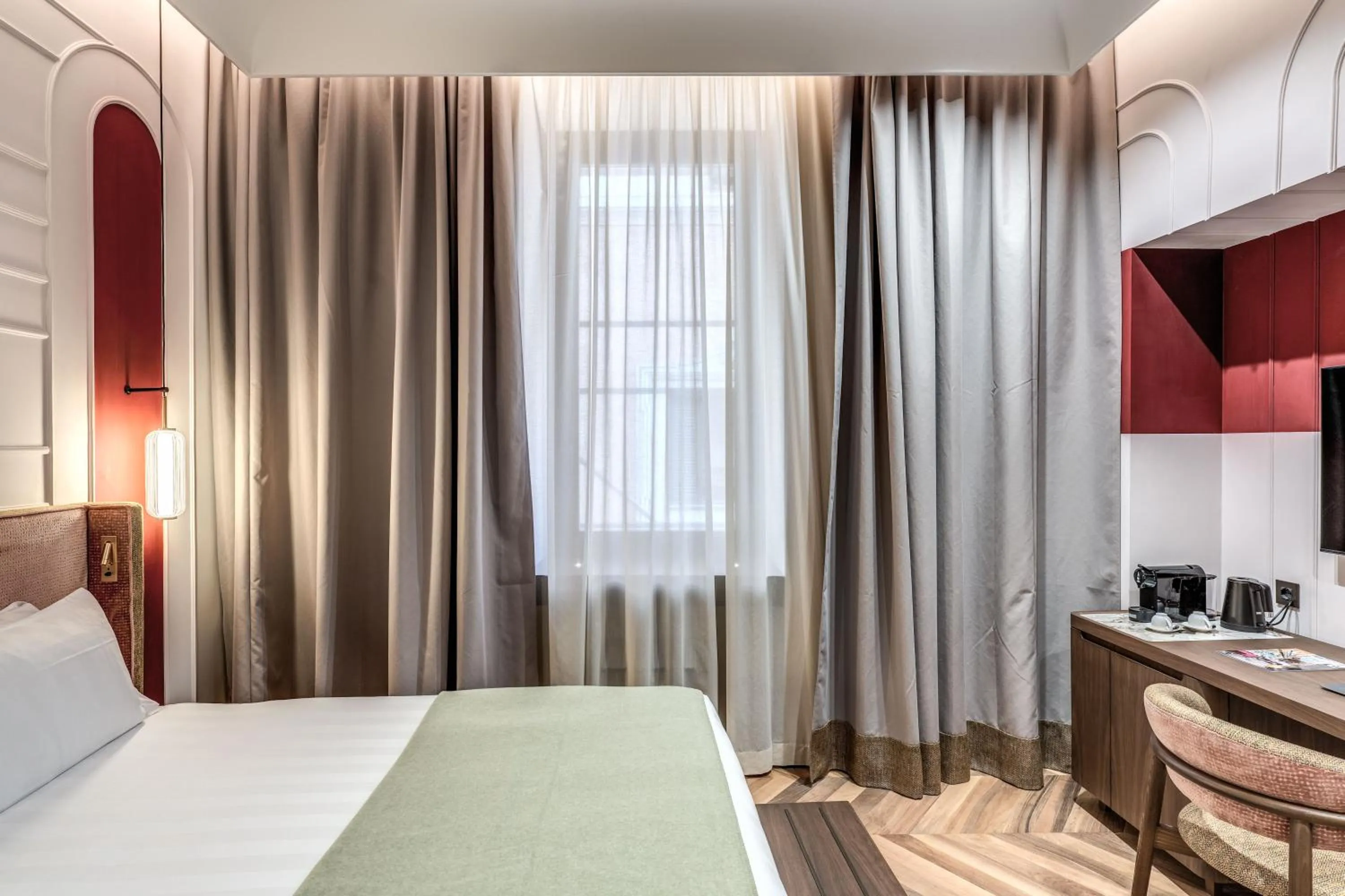 Bedroom, Bed in THE STEPS Hotel - by Eitch Collection