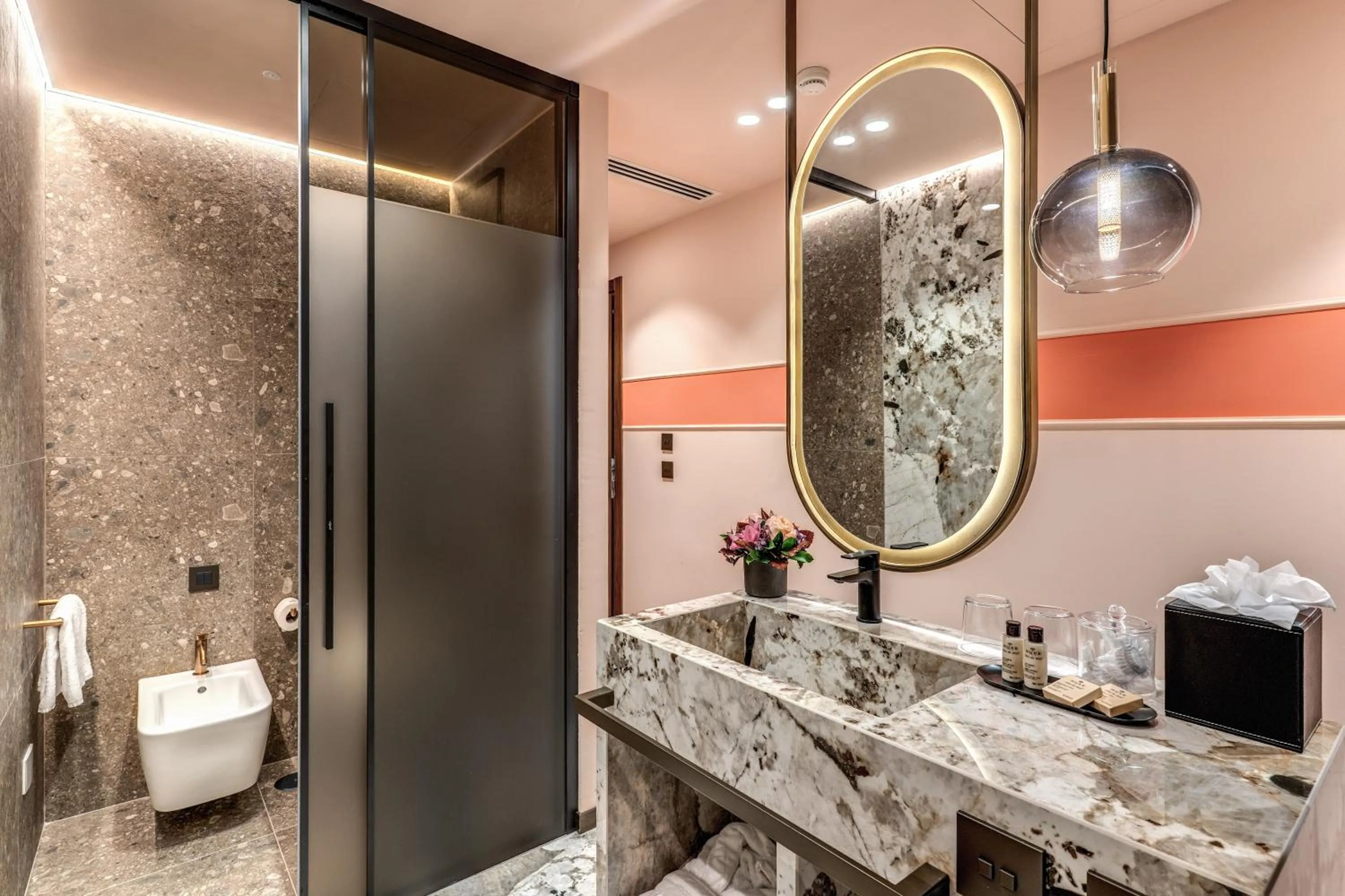 Bathroom in THE STEPS Hotel - by Eitch Collection