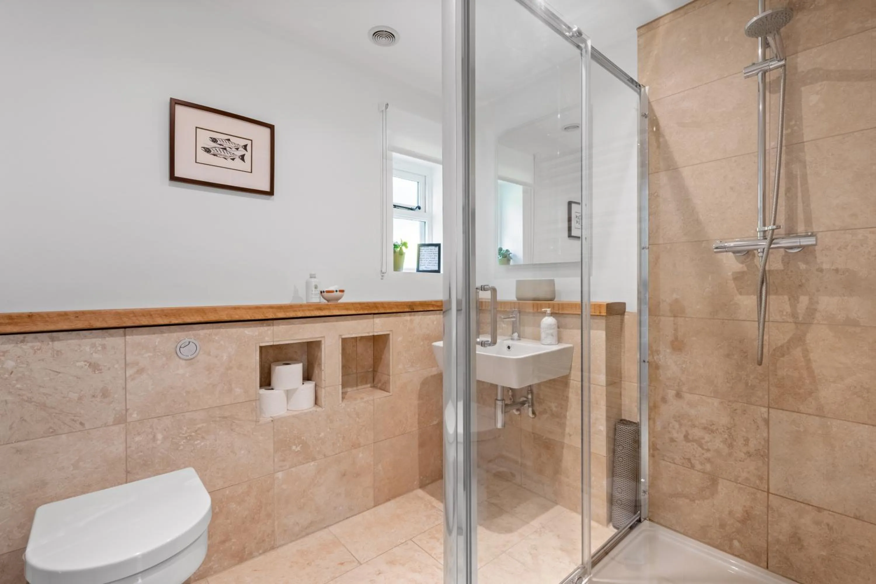 Shower in Attractive 2 storey, 2 bedroom barn in Long Melford