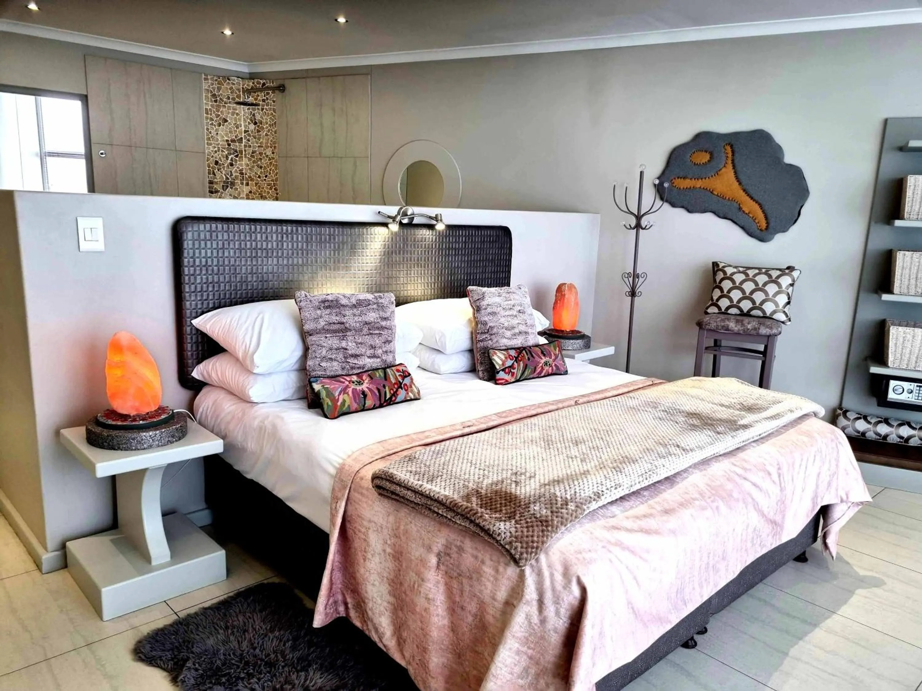 Bed in Crystal Lagoon Lodge