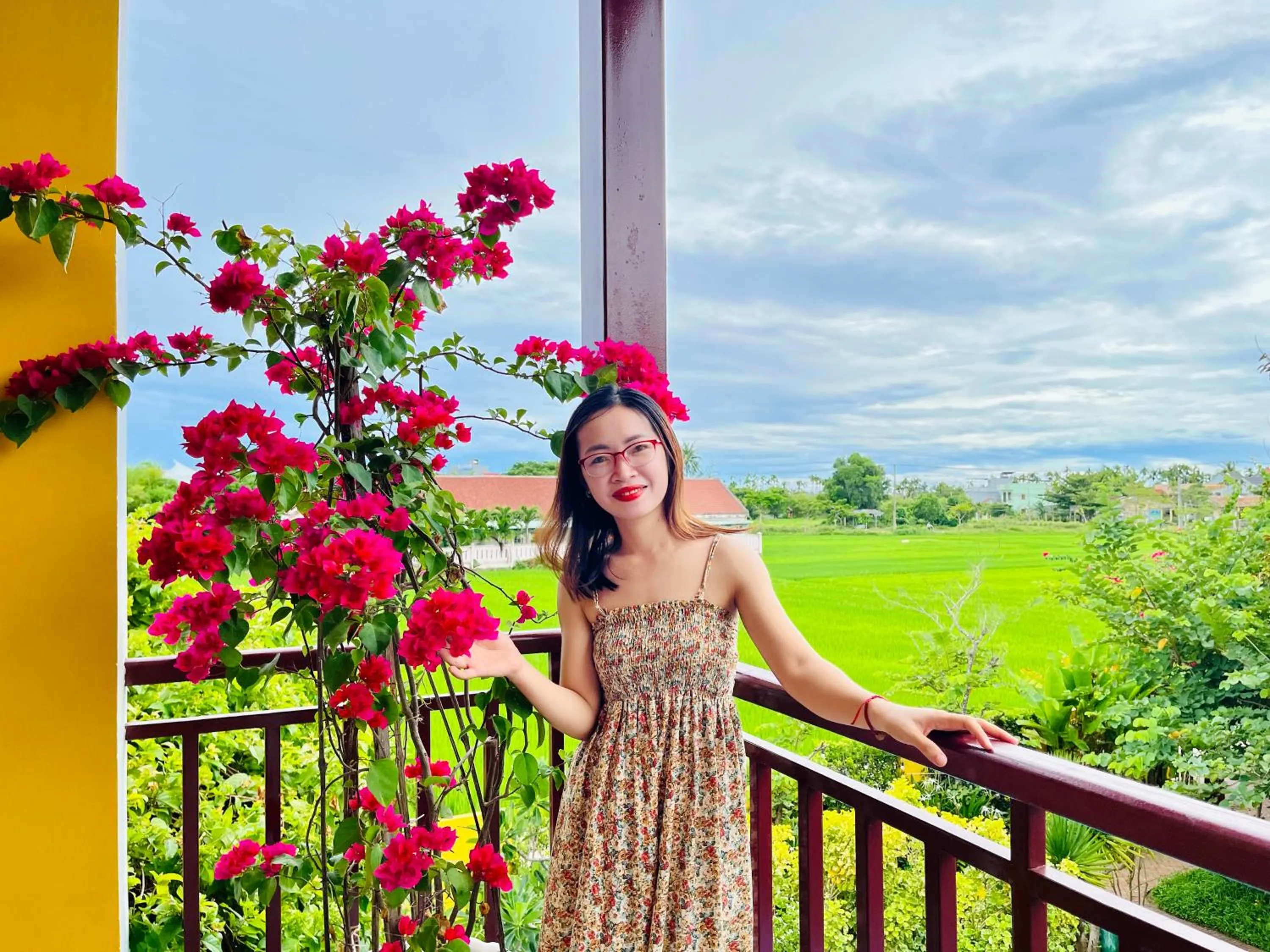 Balcony/Terrace in Chez Mimosa Rice Field Retreat