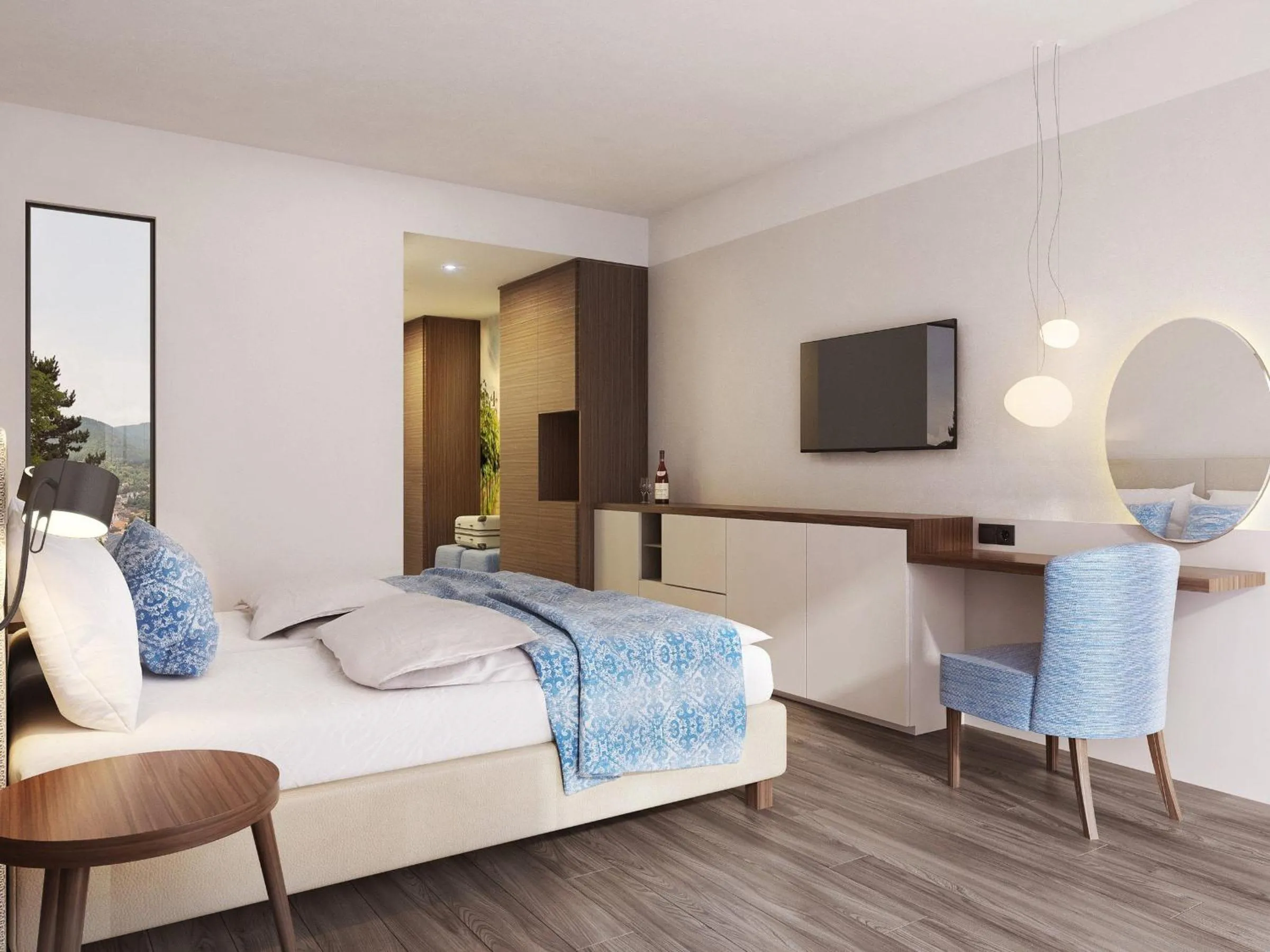 Bedroom, Bed in Nuhr Medical - Hotel & Restaurant - ab 2 Nächtigungen von 13 Feb - 15 Feb 2026 kostenlose Zimmer Dekoration & eine Flasche Sekt für den Valentinstag - Champagner & Kaviar Abend am 14 Feb 2026 um 18 Uhr