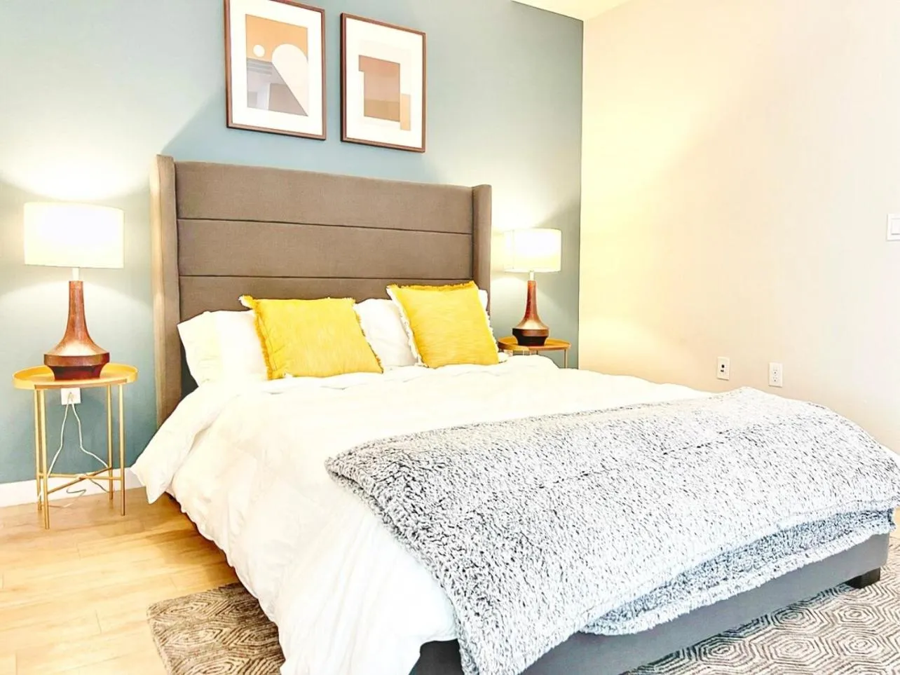 Bed in Skyline Flat Facing Downtown San Diego