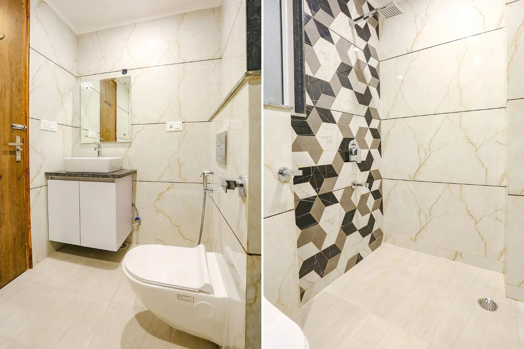 Bathroom in FabHotel Raahi Retreat Near Star Mall & 32nd Avenue, Gurugram