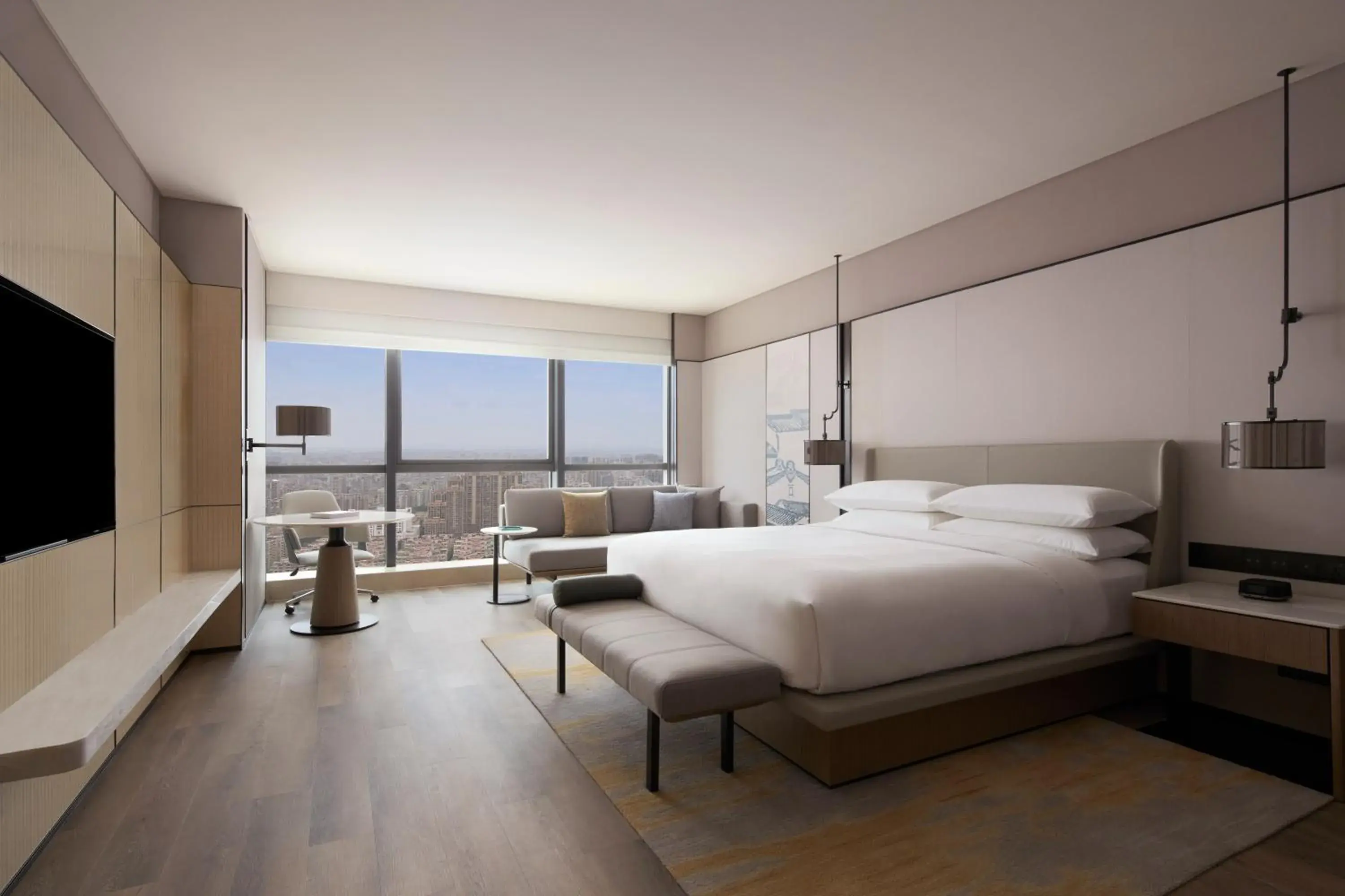 Deluxe King Room with City View in Shantou Marriott Hotel Deluxe King Room with City View in Shantou Marriott Hotel