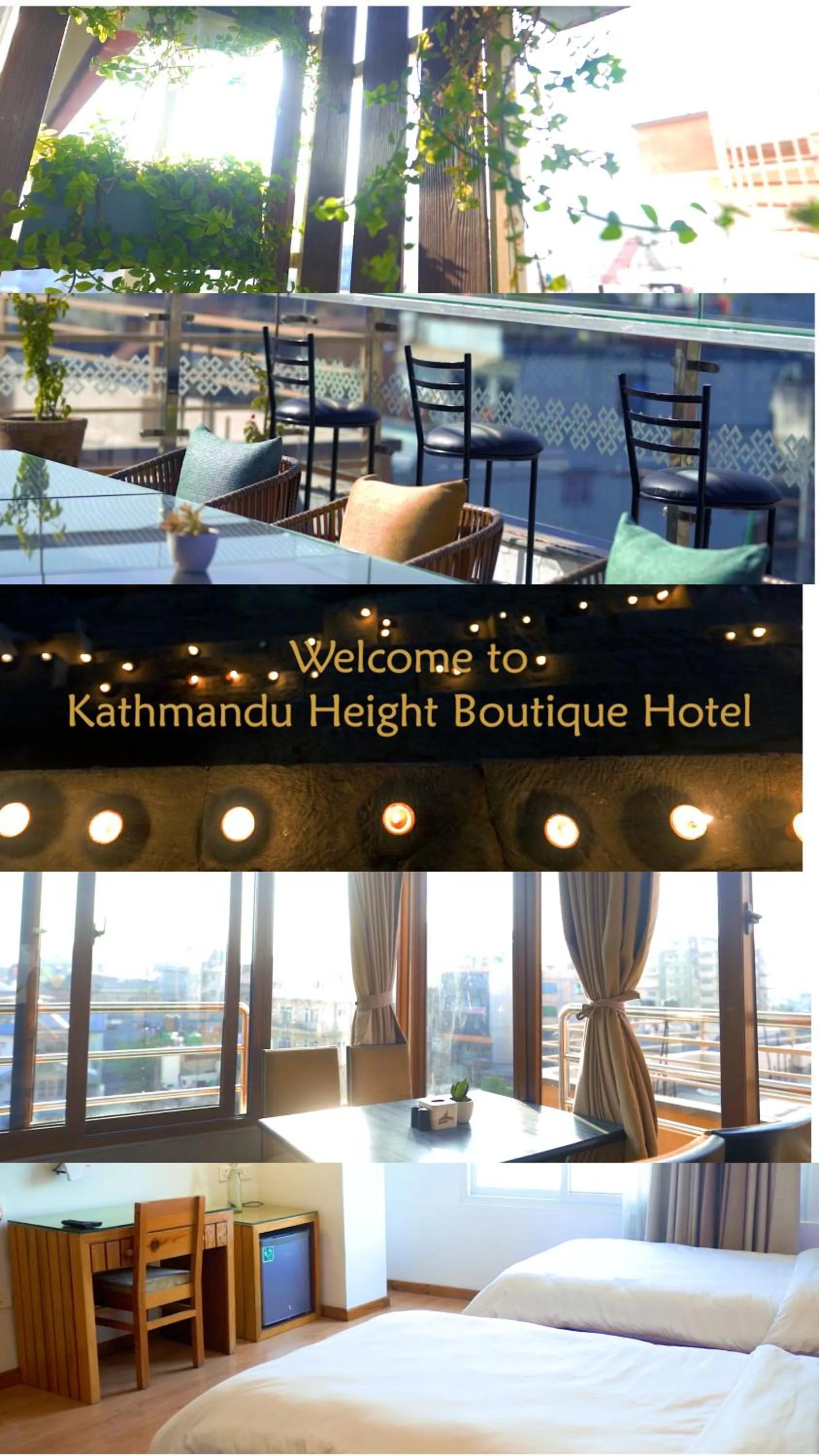 Text overlay, Bed in Kathmandu Height Boutique Hotel