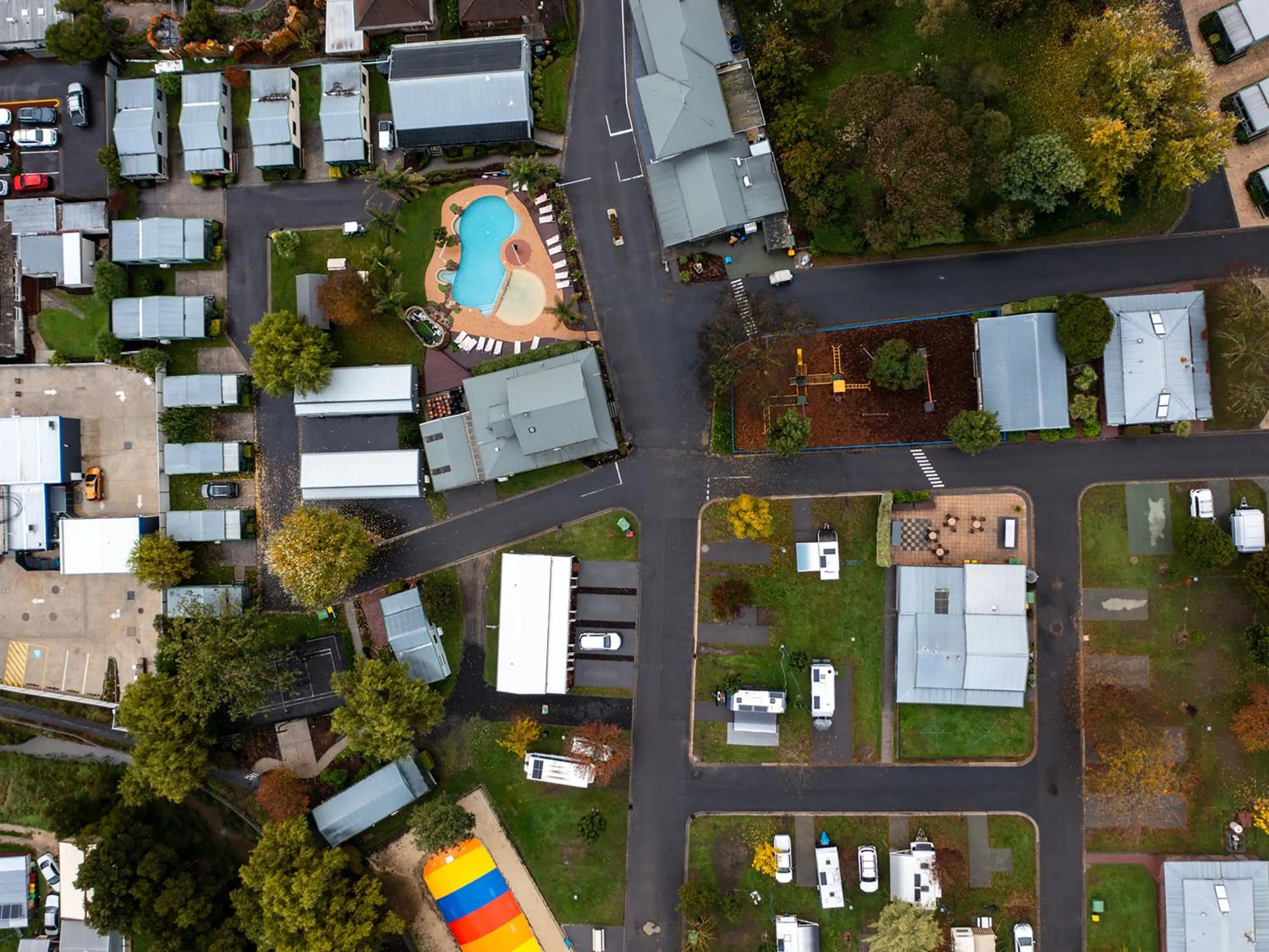 Bird's eye view in NRMA Ballarat Holiday Park