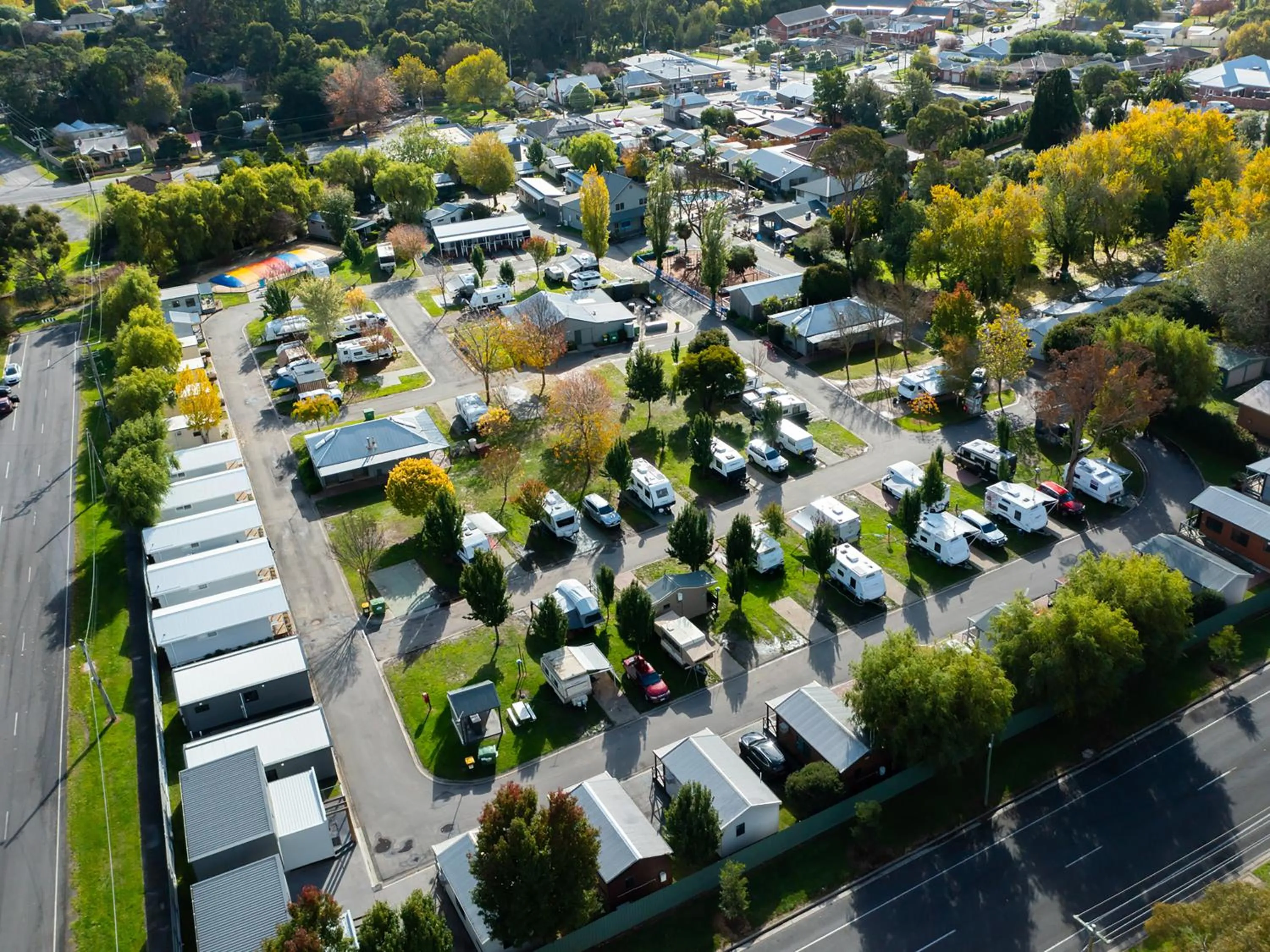 Bird's eye view in NRMA Ballarat Holiday Park