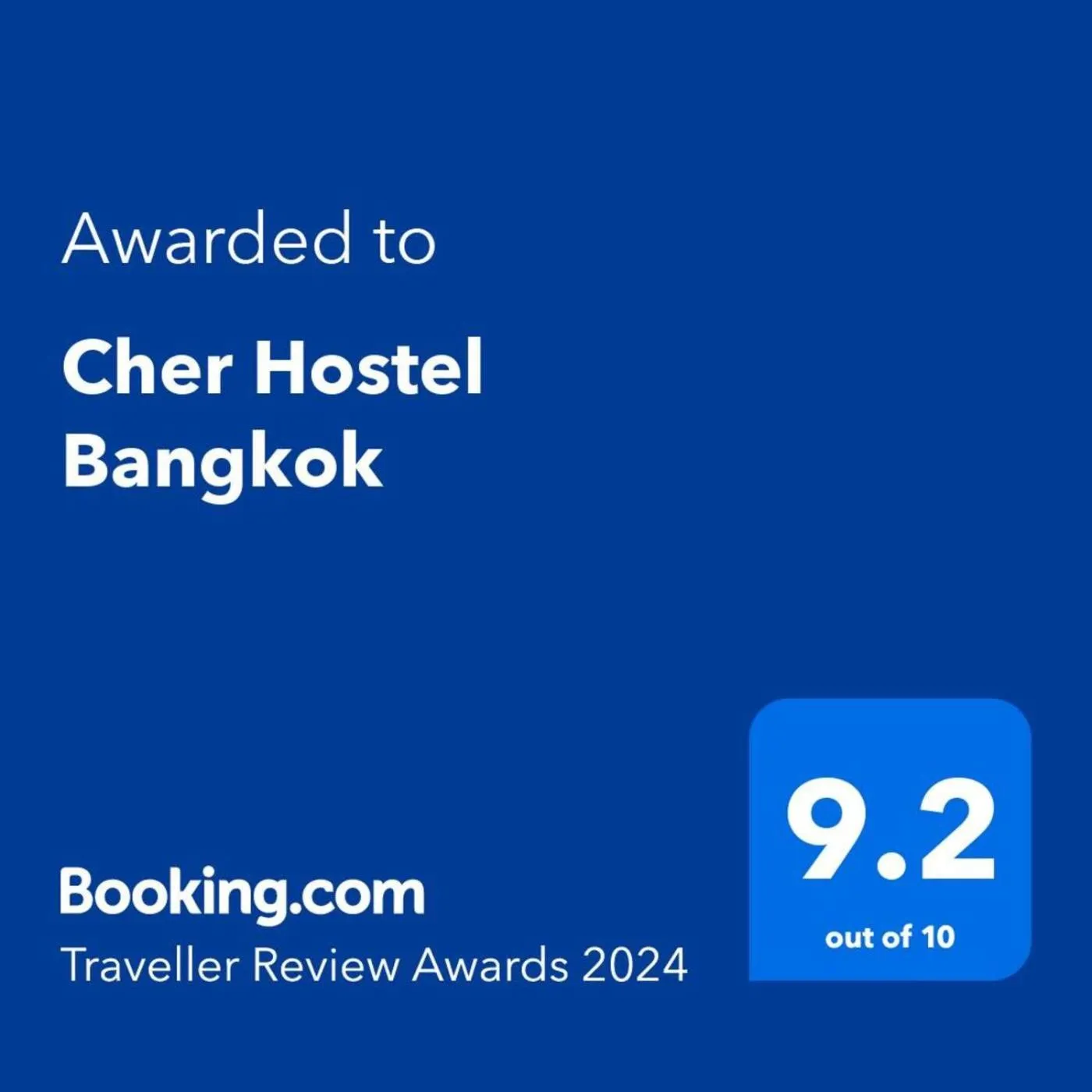 Certificate/Award in Cher Hostel Bangkok