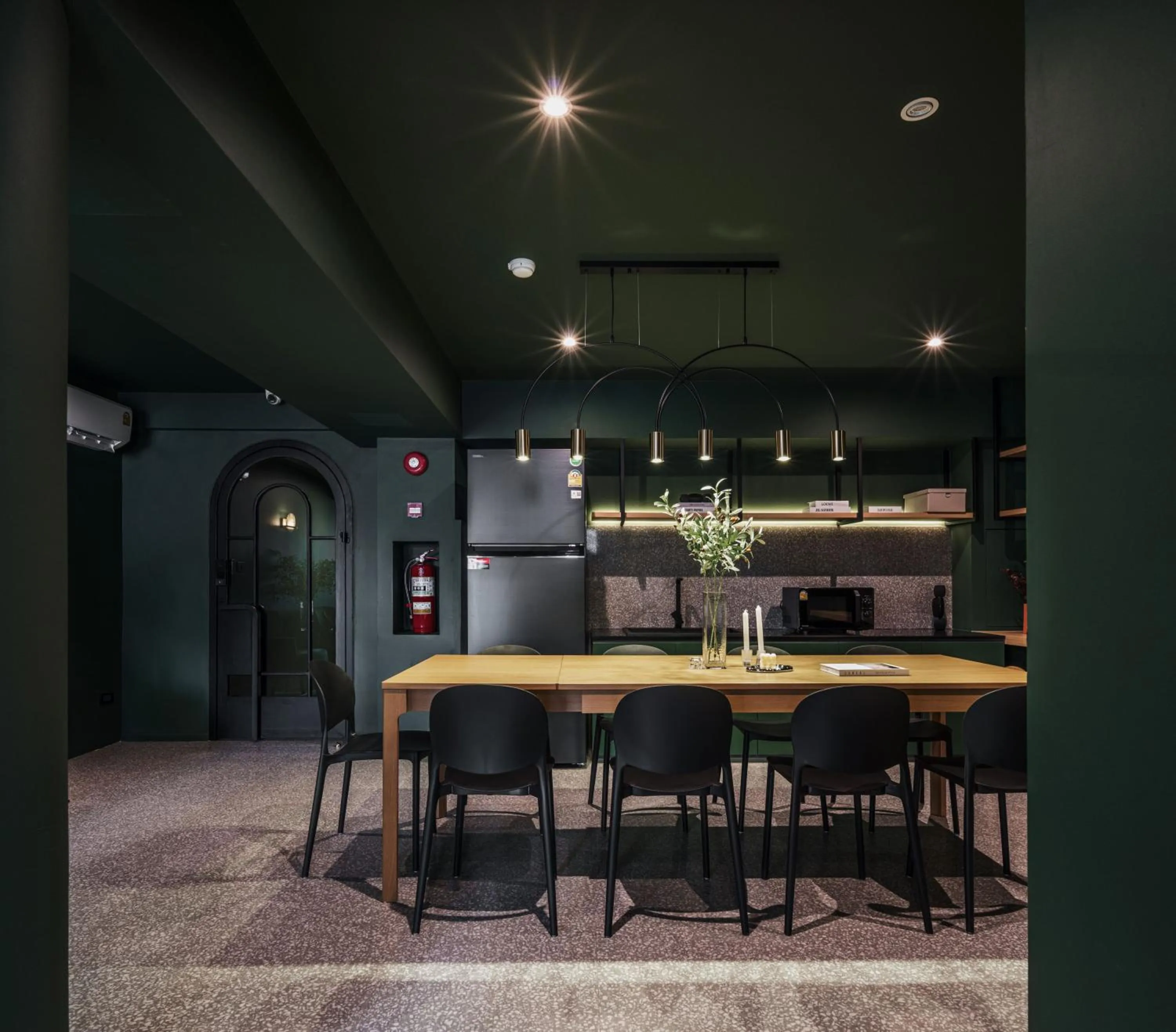 Dining area in Cher Hostel Bangkok