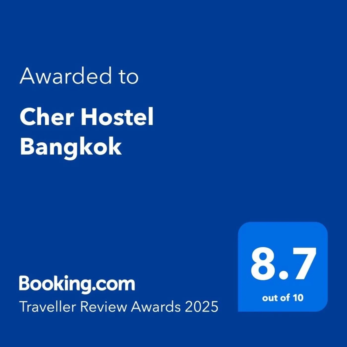 Certificate/Award in Cher Hostel Bangkok