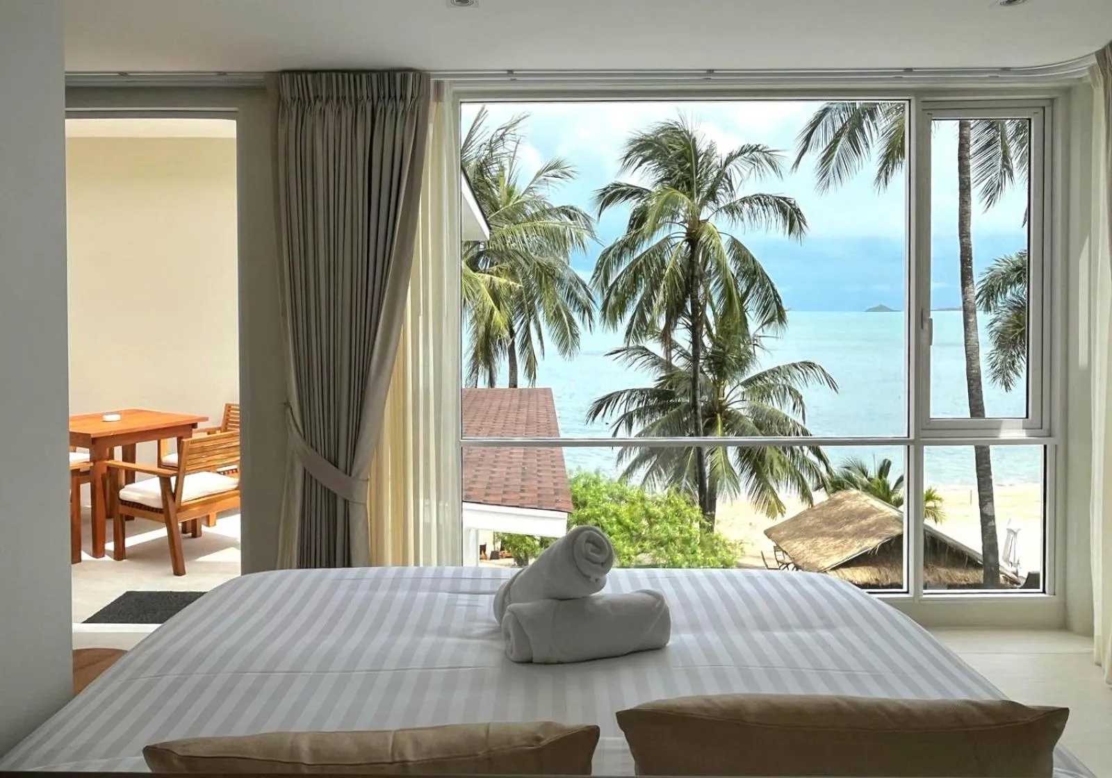 Patio, Bed in Baan Bophut Beach Hotel Samui - SHA Extra Plus