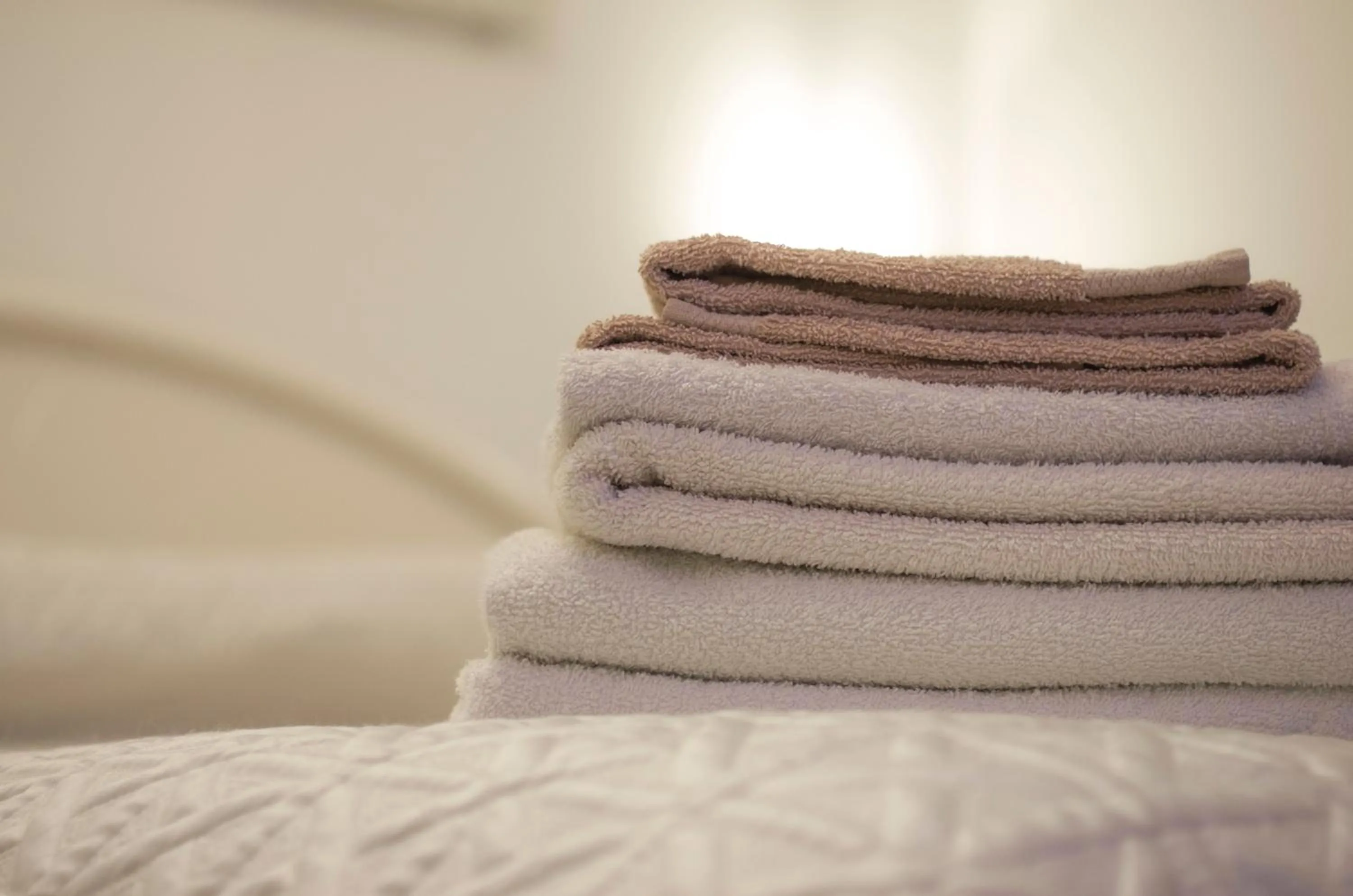 towels, Bed in B&B dai Carari