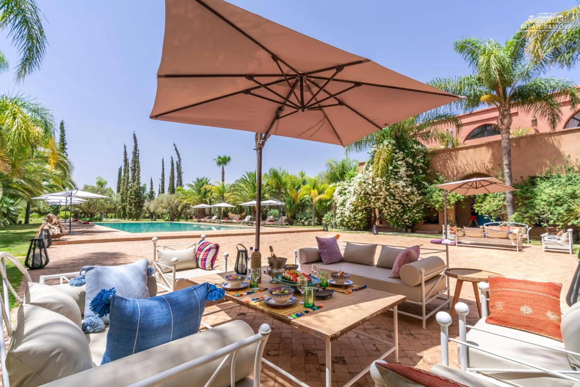 Pool view in Palais Hassoun Marrakech