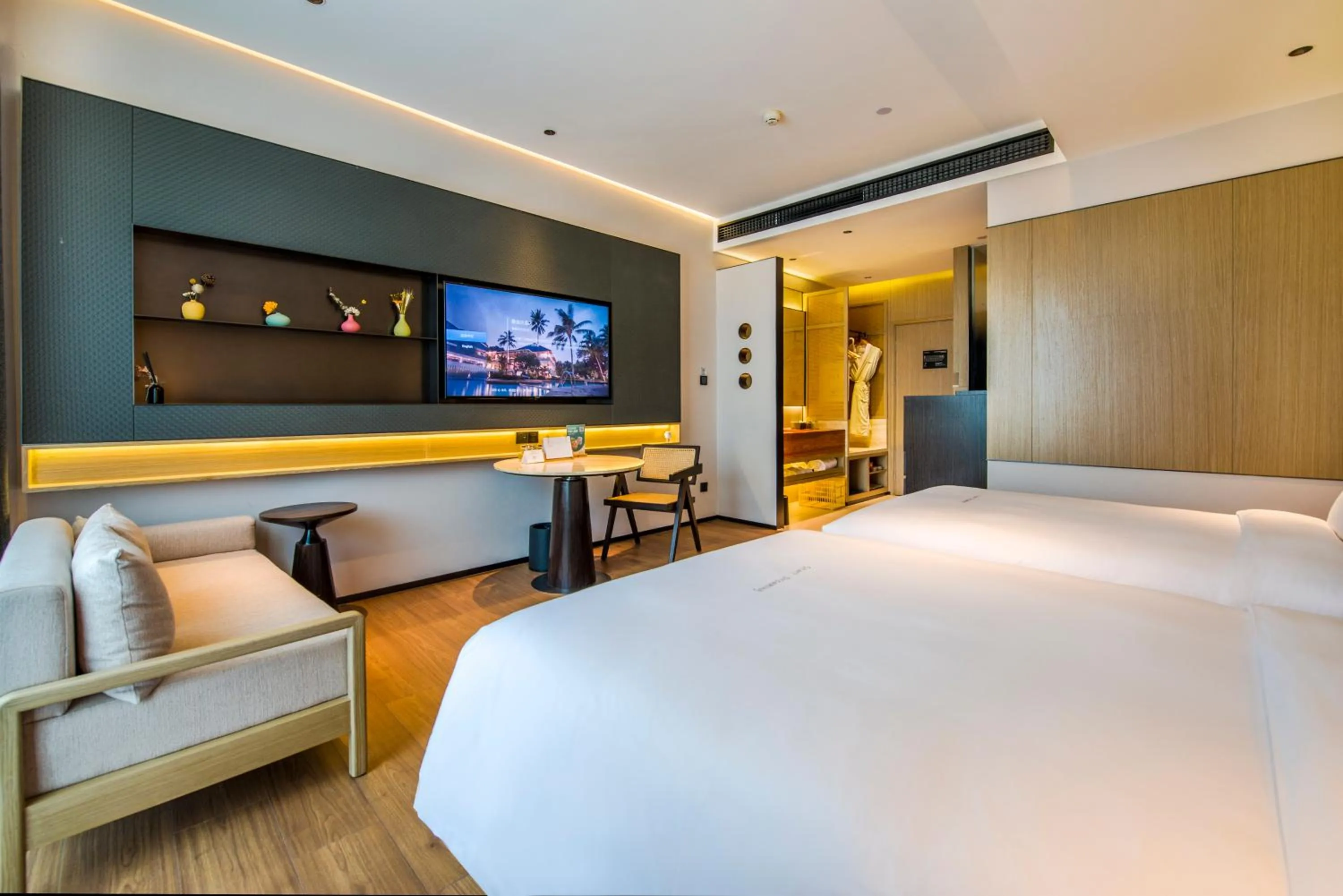 Bed in Baytop Living of Guangzhou Drimin House Hotel - Canton Fair Free Shuttle Bus