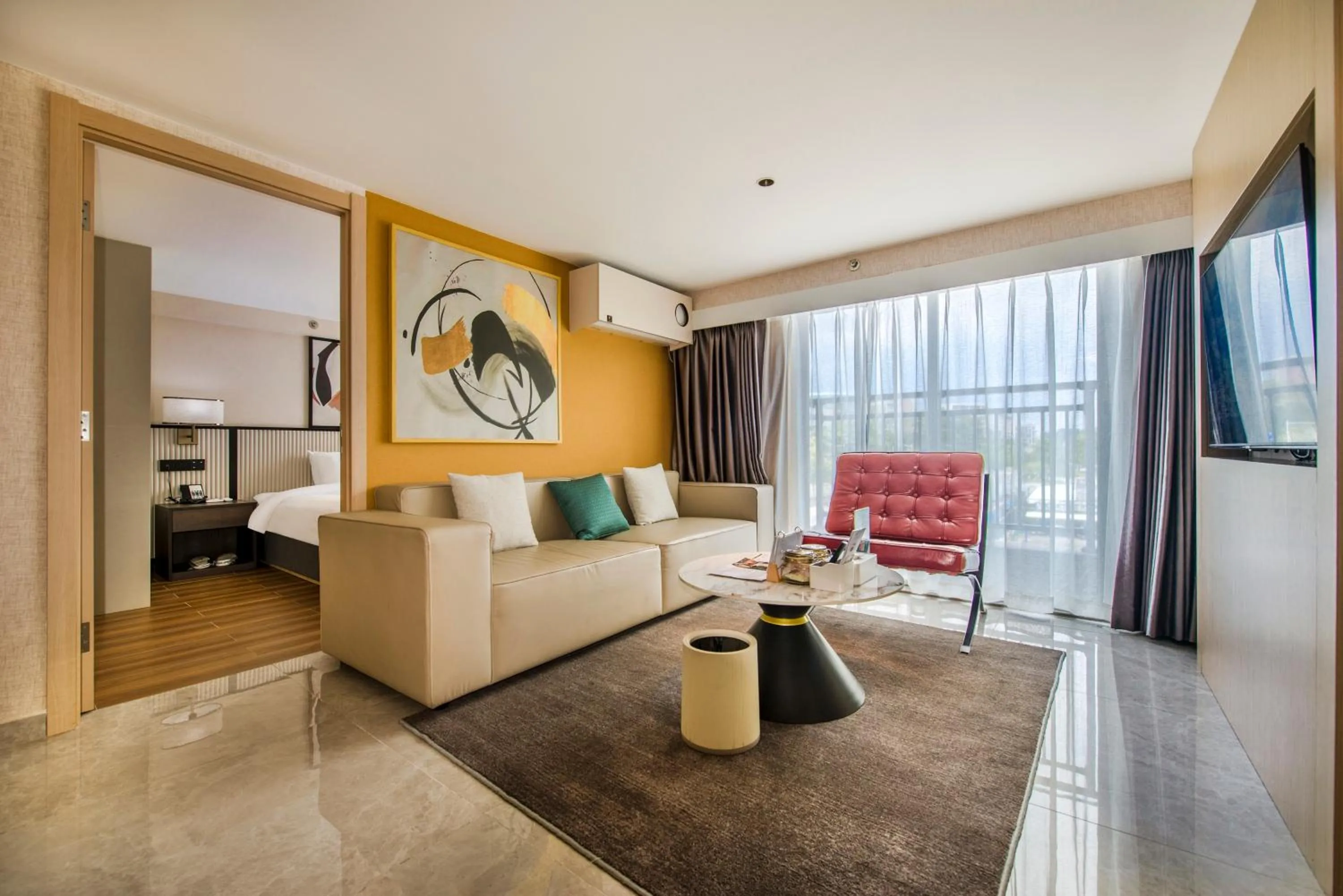 Bed in Baytop Living of Guangzhou Drimin House Hotel - Canton Fair Free Shuttle Bus