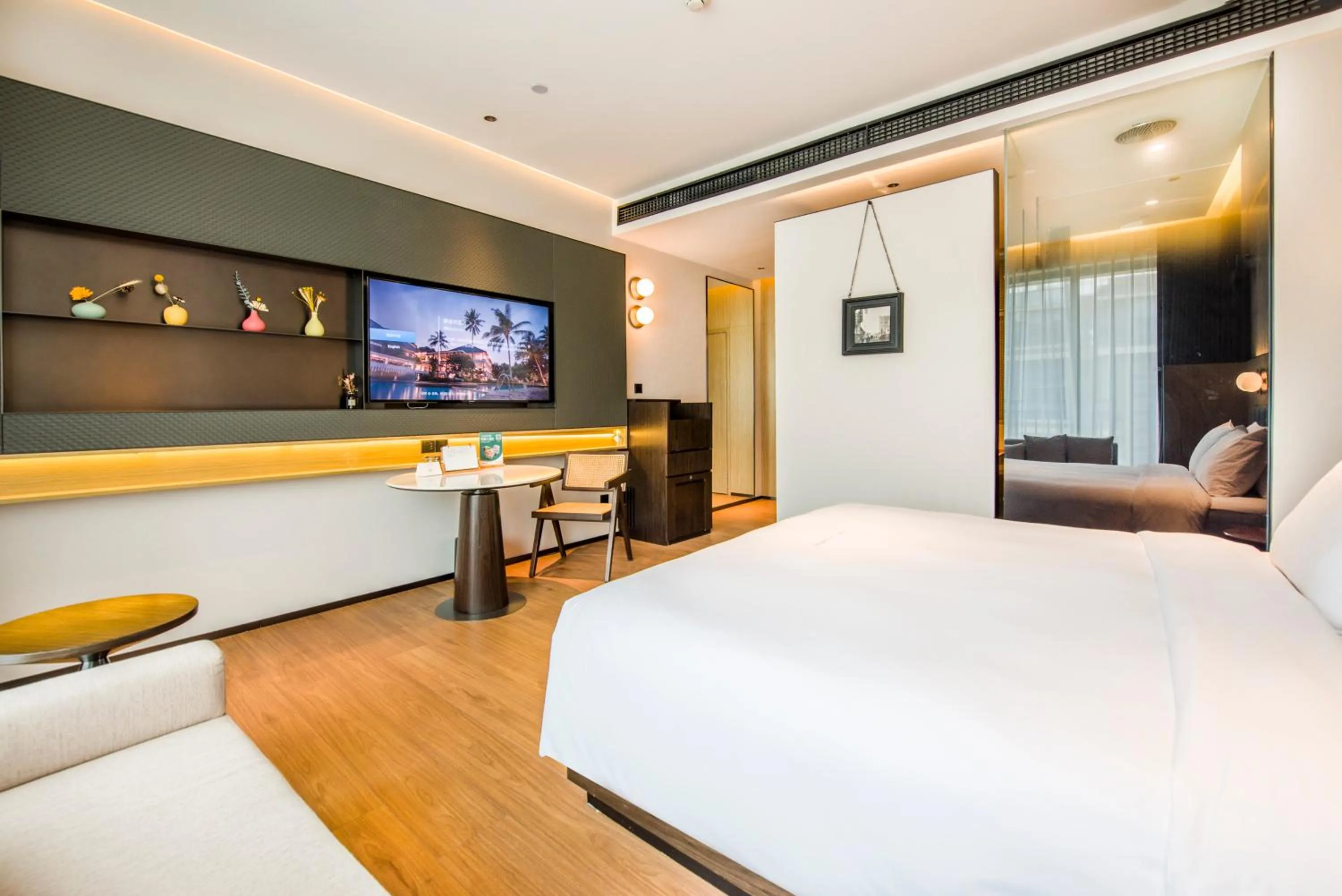 Bed in Baytop Living of Guangzhou Drimin House Hotel - Canton Fair Free Shuttle Bus