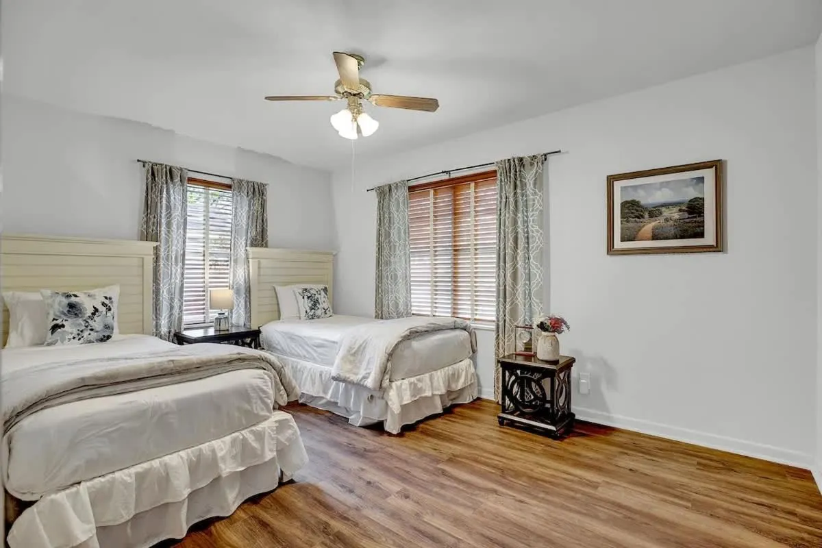 Bed in Gorgeous Bluebonnet House with Deck and Fire Pit