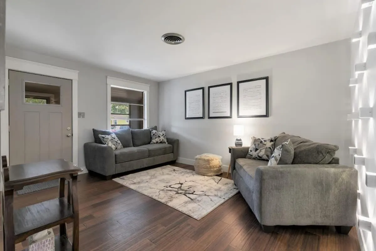 Living room in Gorgeous Home with Grill 5Min from MainSt!