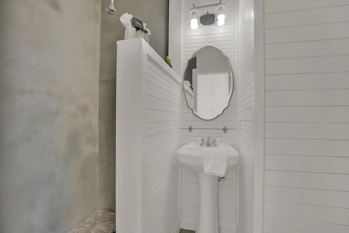 Bathroom in Gorgeous Home 1 Blk from Main with Hot Tub & Fire Pit!