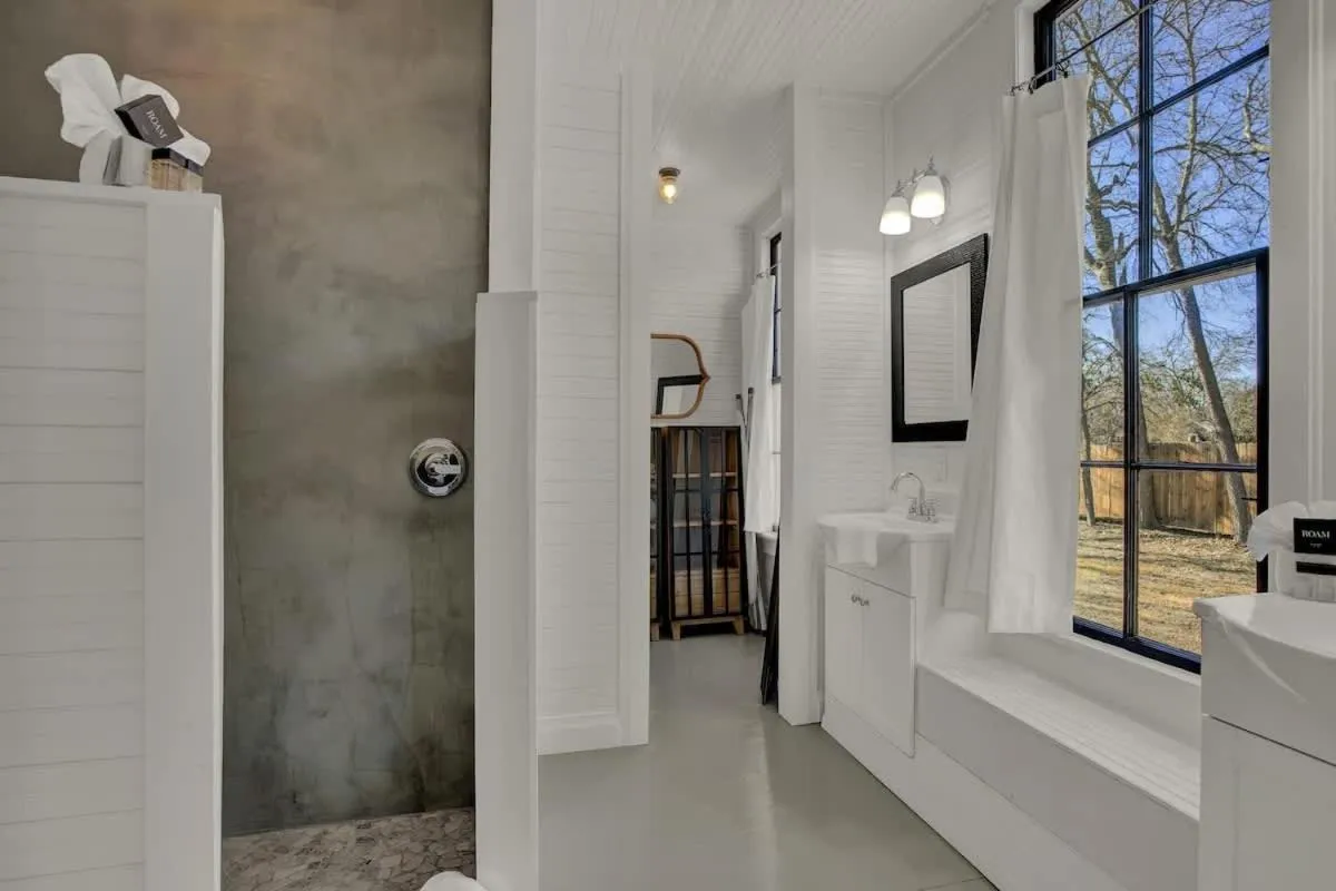 Bathroom in Gorgeous Home 1 Blk from Main with Hot Tub & Fire Pit!