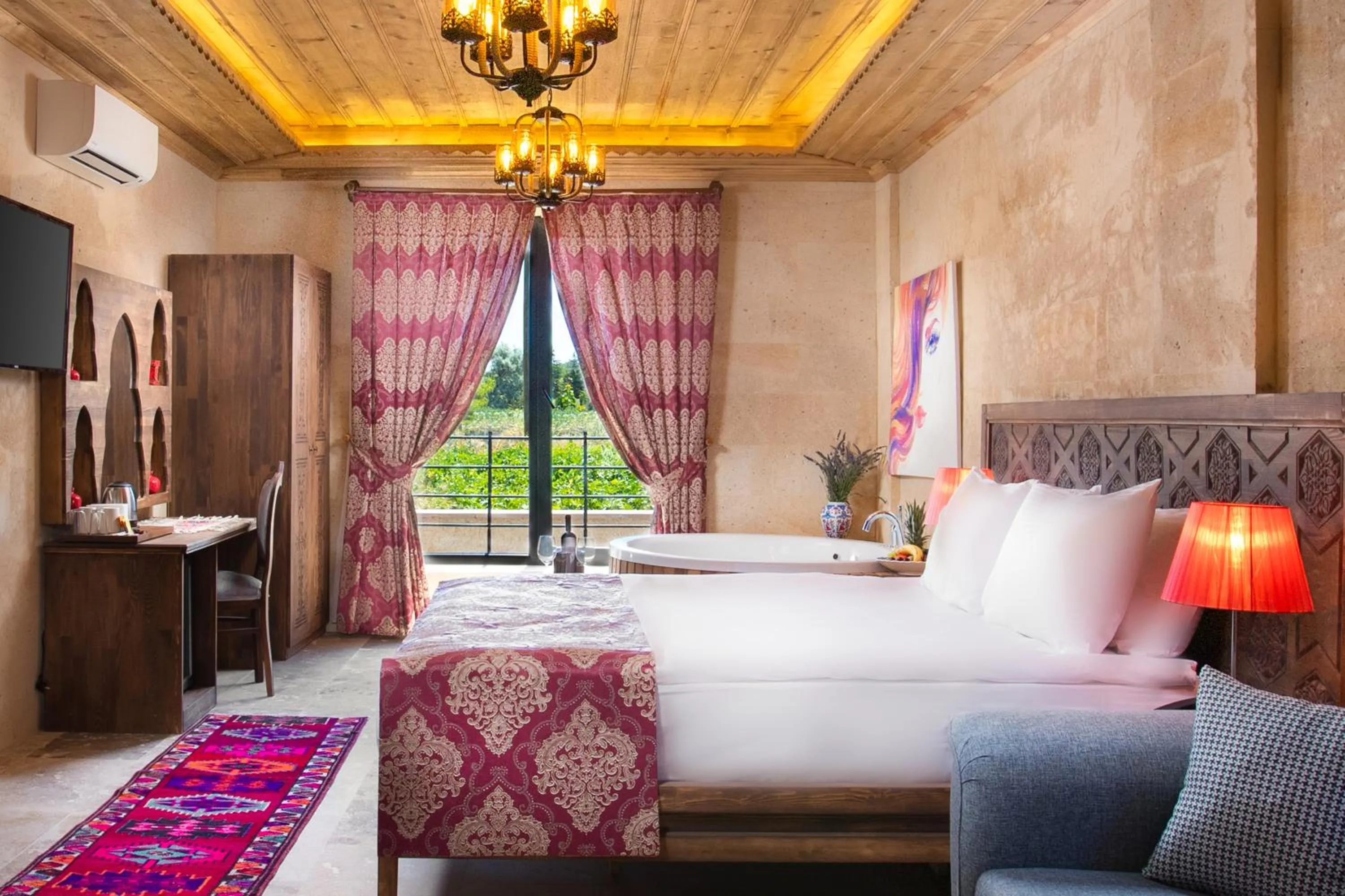 Bed in Cappadocia Pyramid Stone House