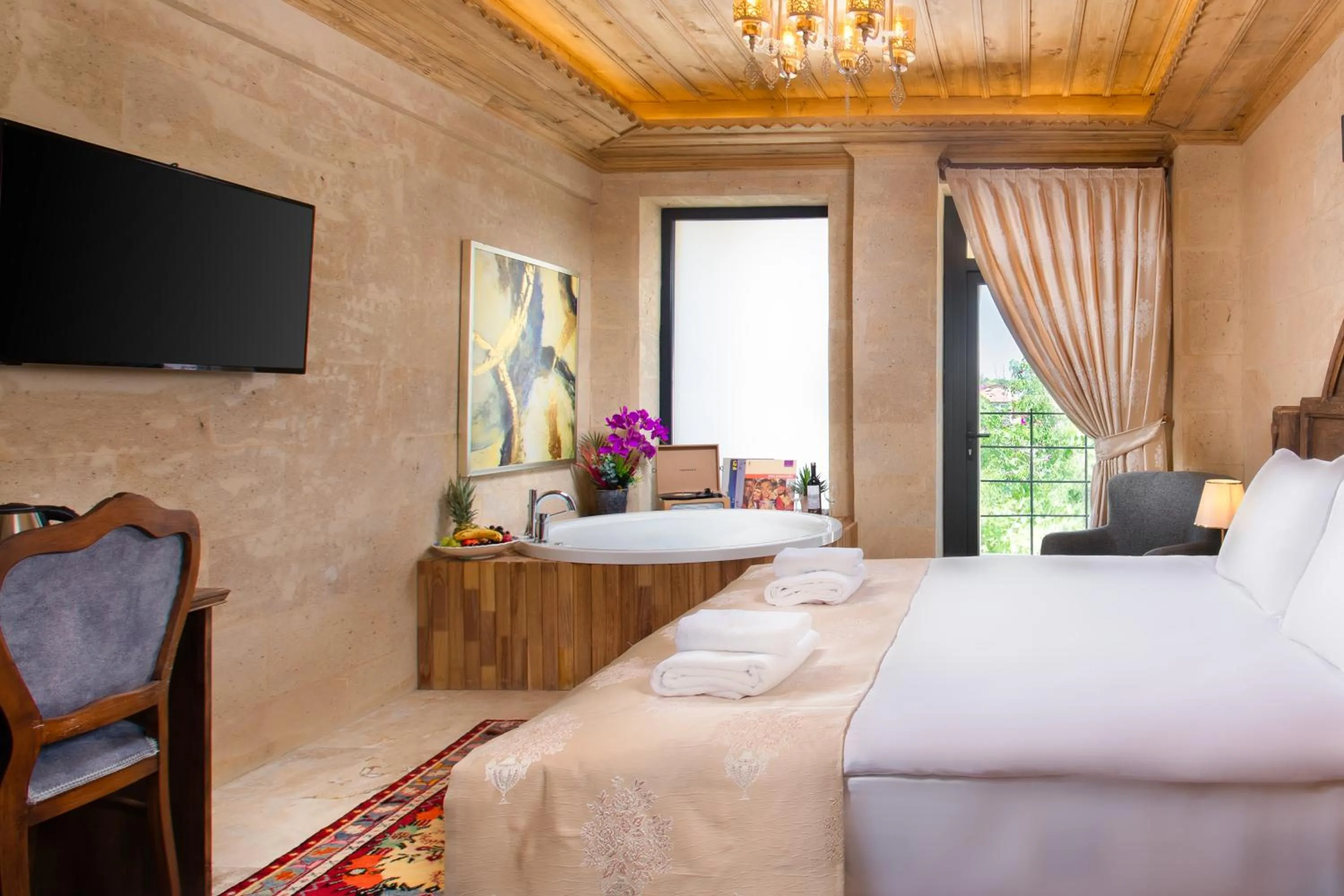 Bed in Cappadocia Pyramid Stone House