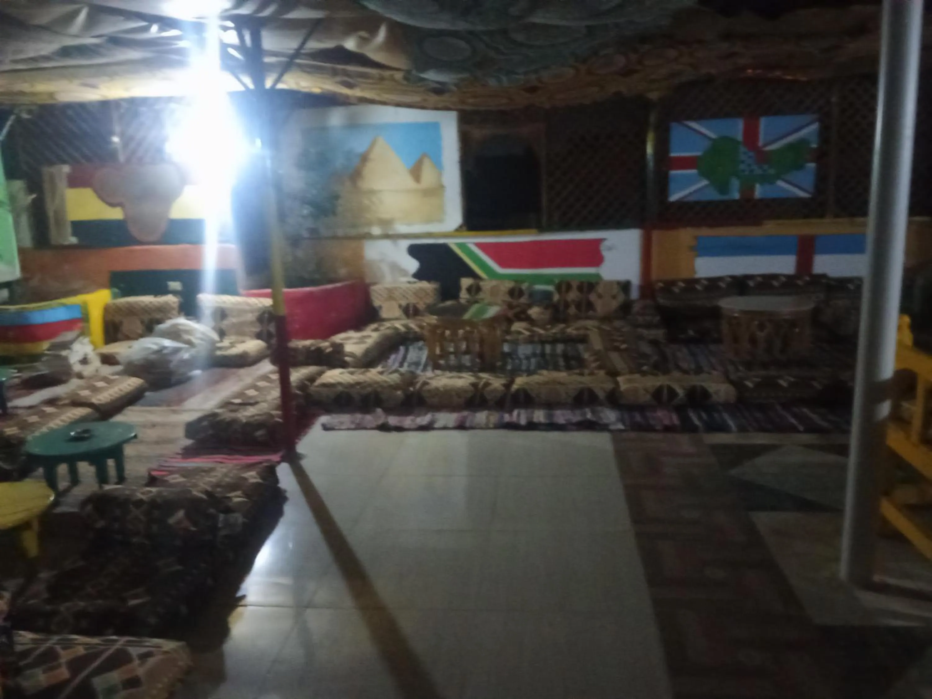 Seating area in Bob Marley Peace hotel luxor