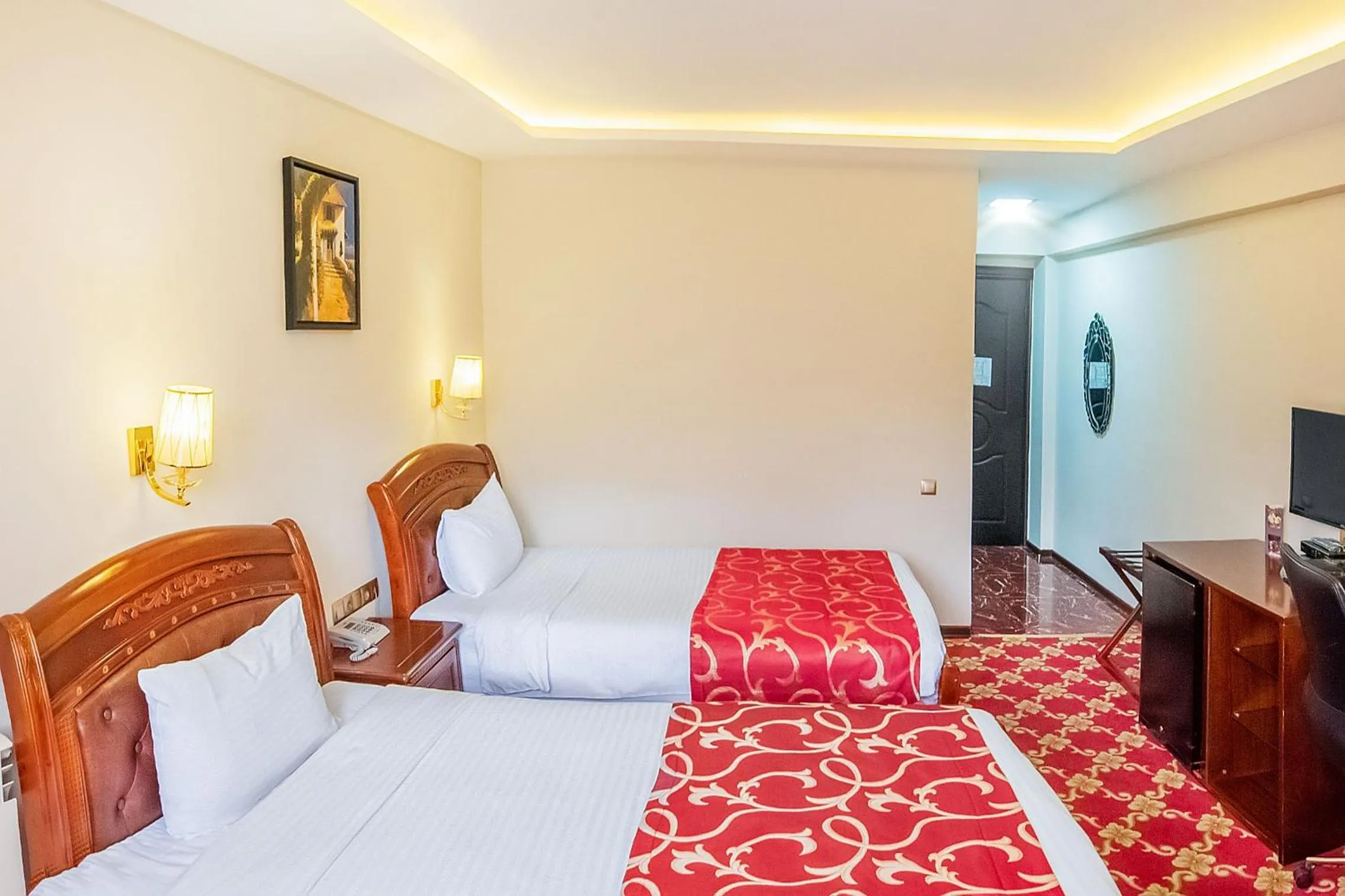 Bed in Cron Palace kosher Tbilisi Hotel