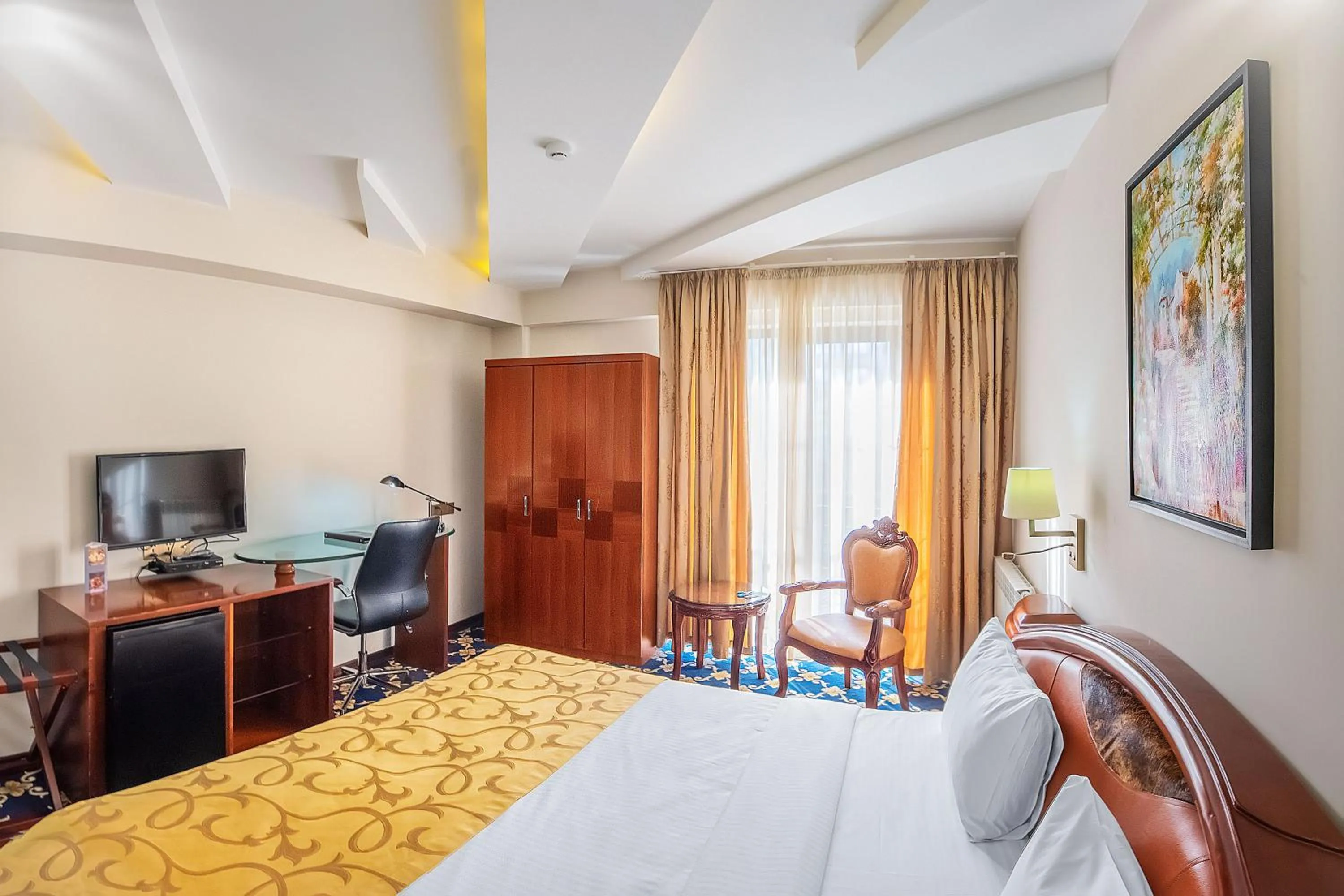 Bed in Cron Palace kosher Tbilisi Hotel