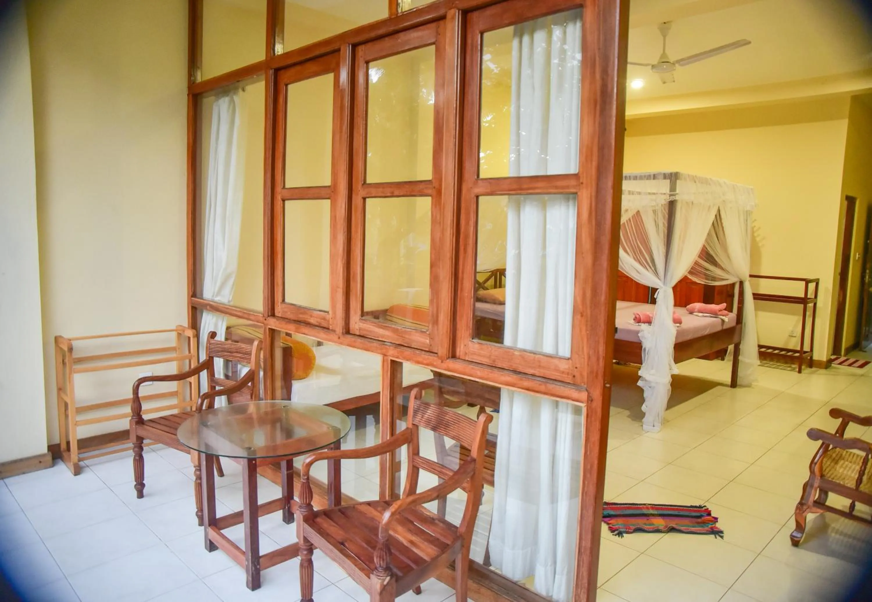 Balcony/Terrace, Bed in Hotel Finlanka