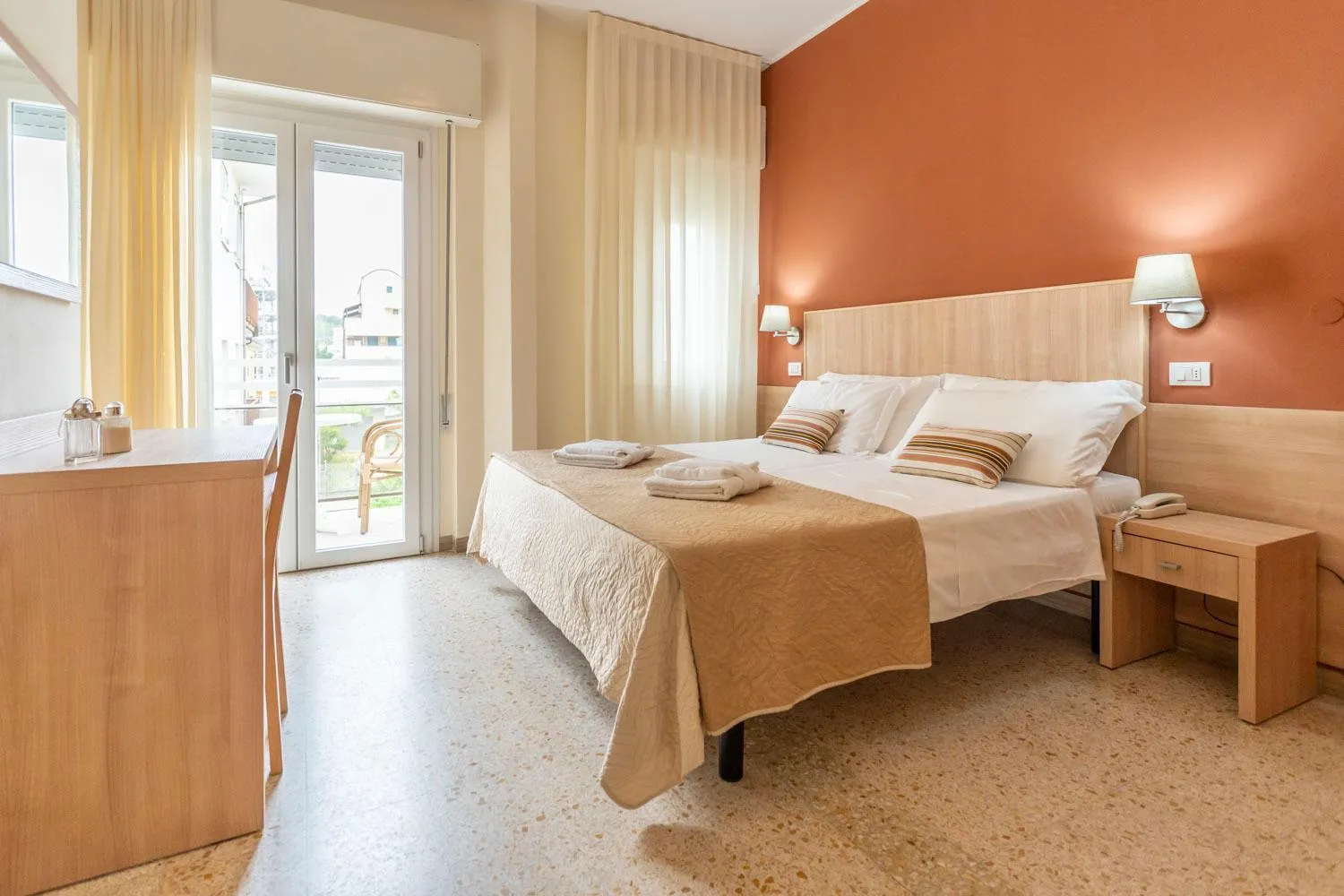 Bedroom, Bed in Hotel Cormoran Riccione