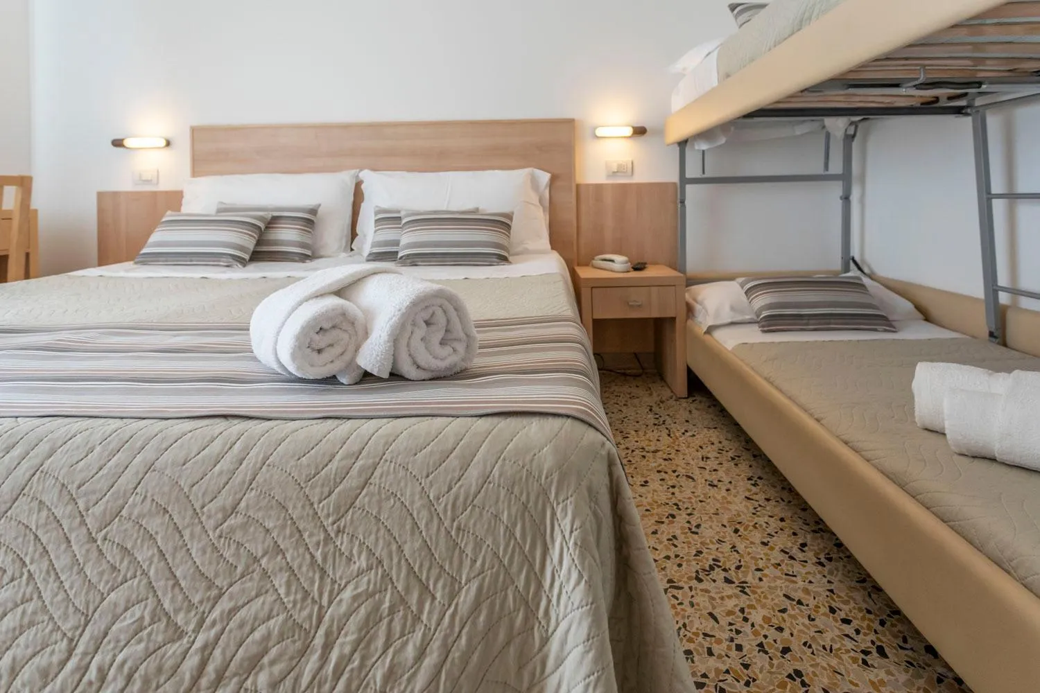 Bed in Hotel Cormoran Riccione